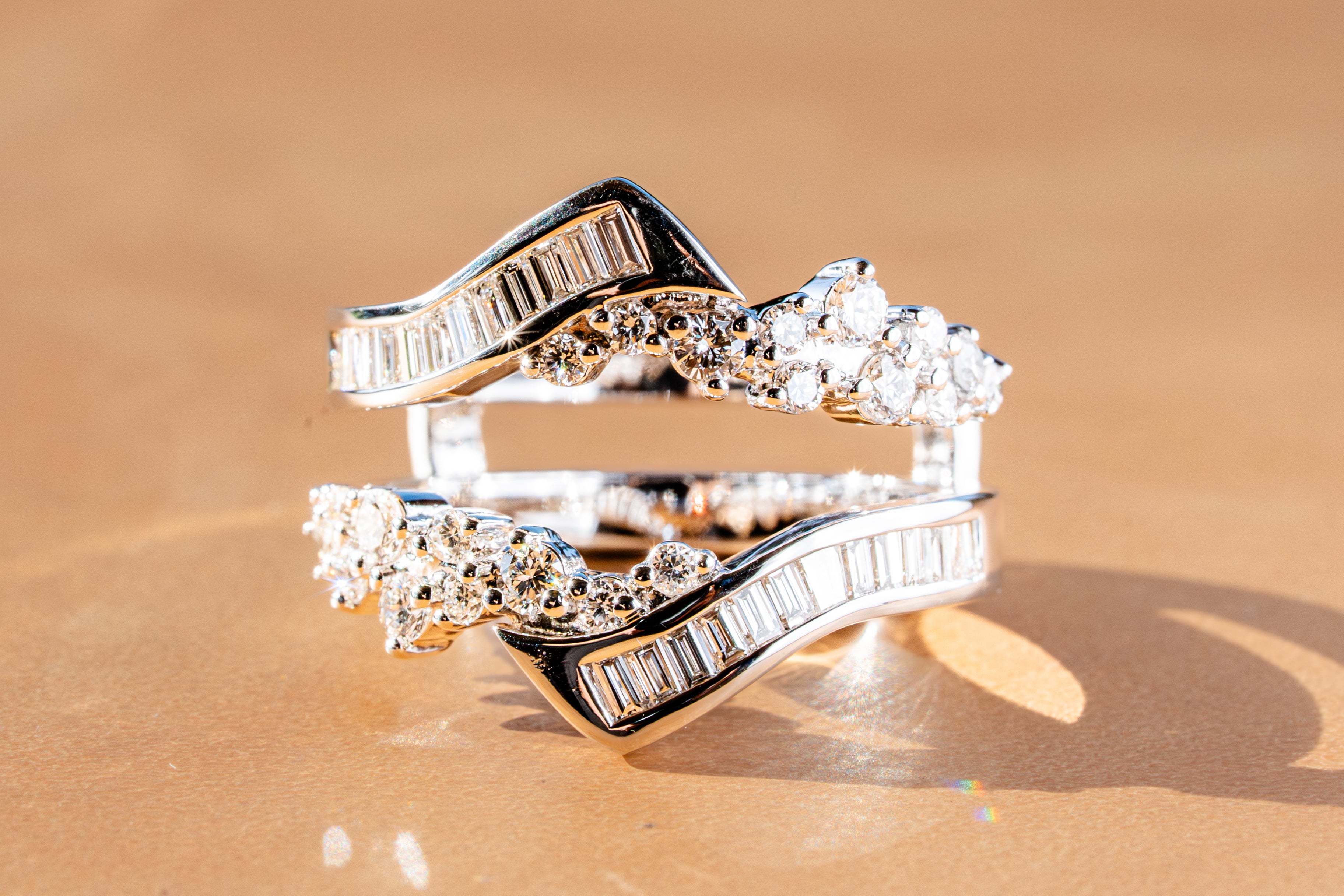 Custom White Wash Diamond Ring Guard