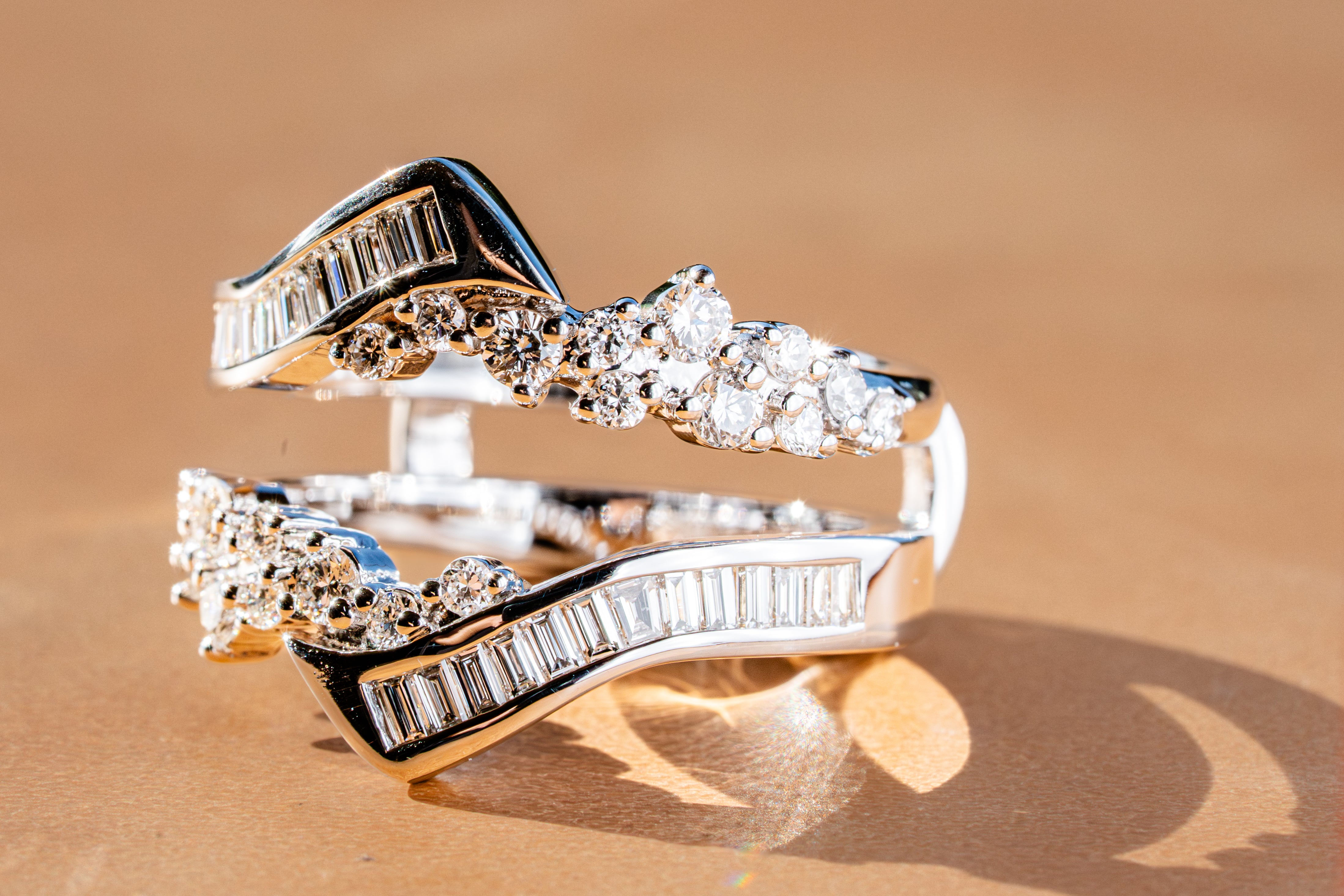 Custom White Wash Diamond Ring Guard