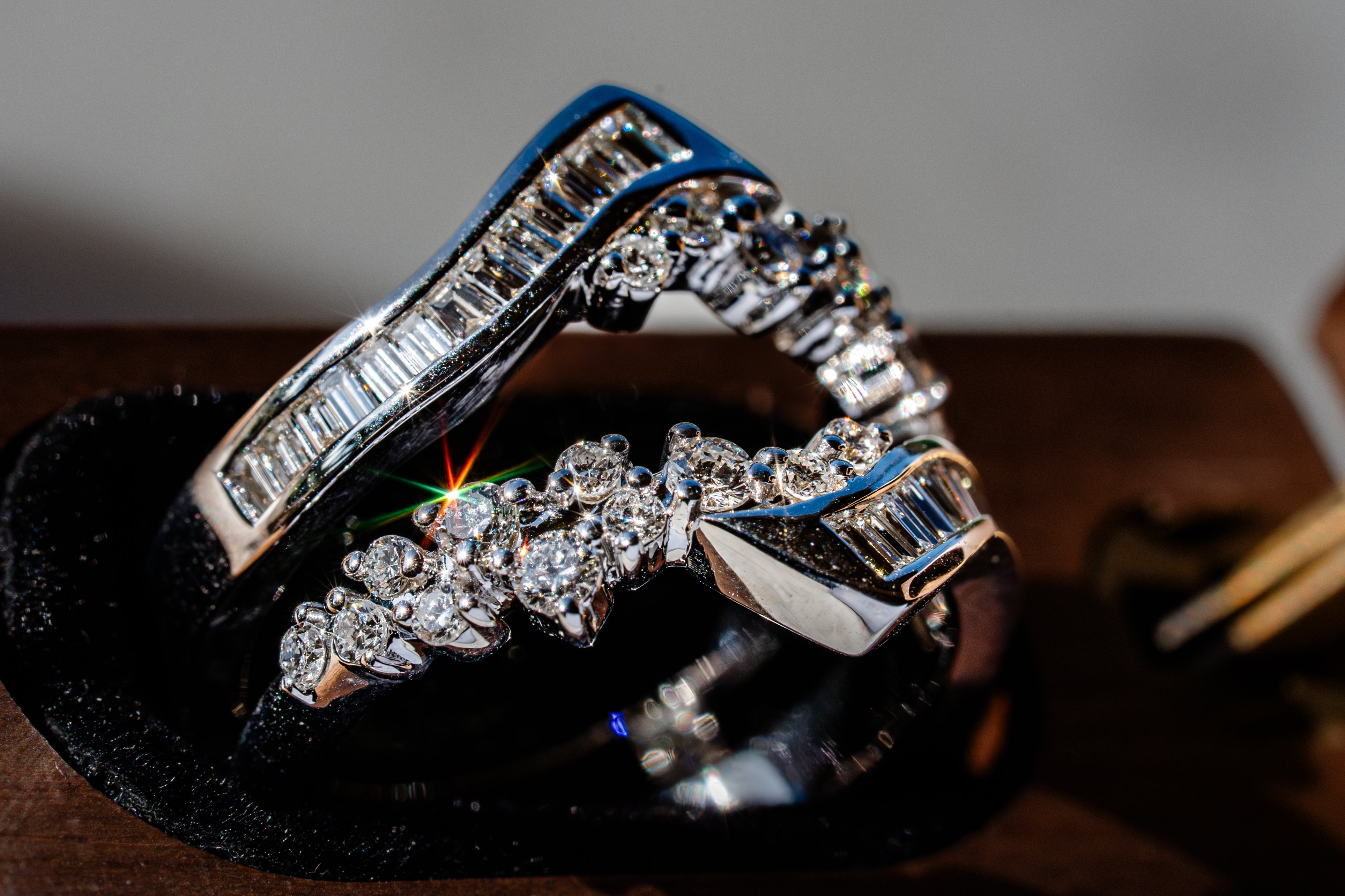 Custom White Wash Diamond Ring Guard