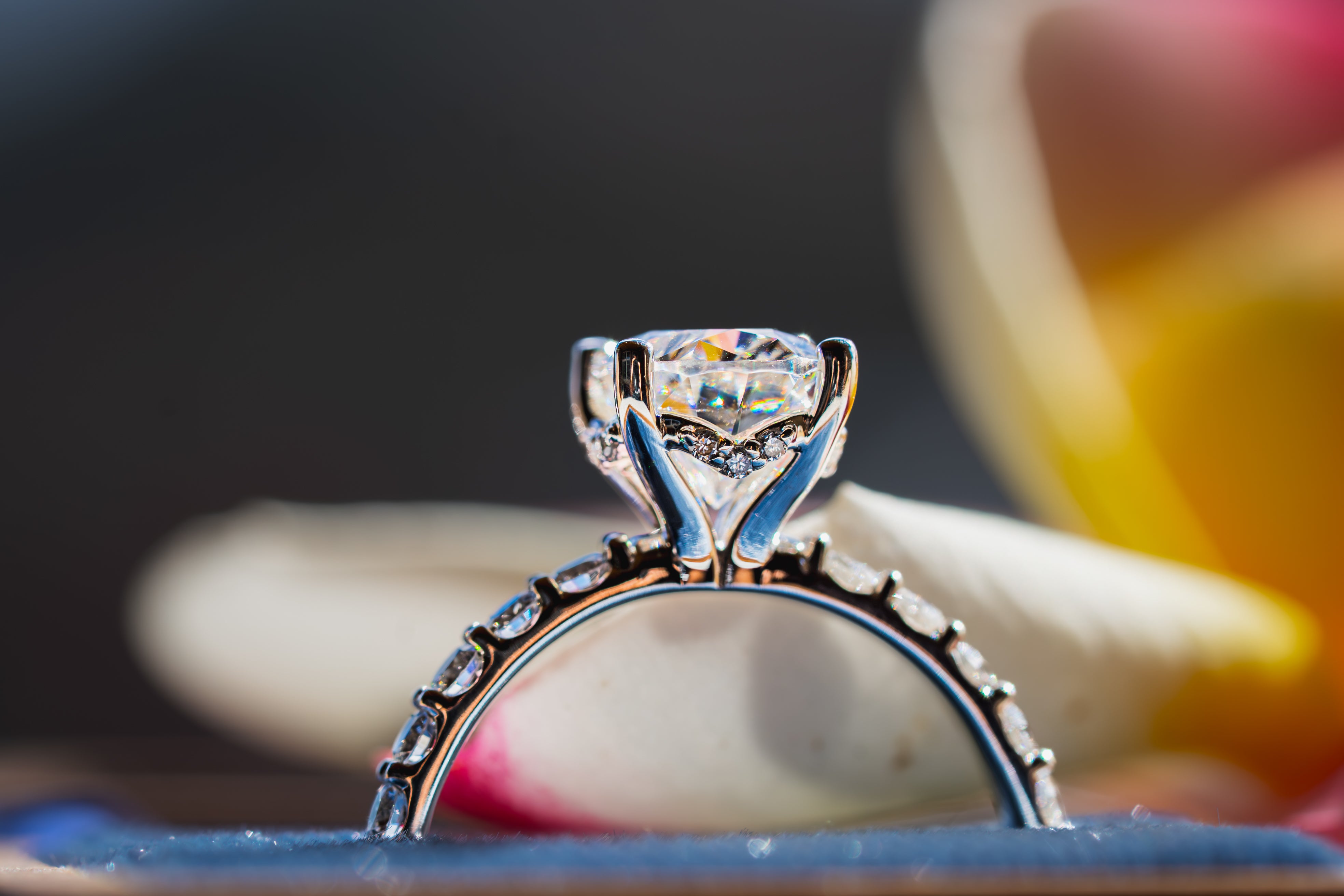 Custom Oval Accented Diamond Engagement Ring