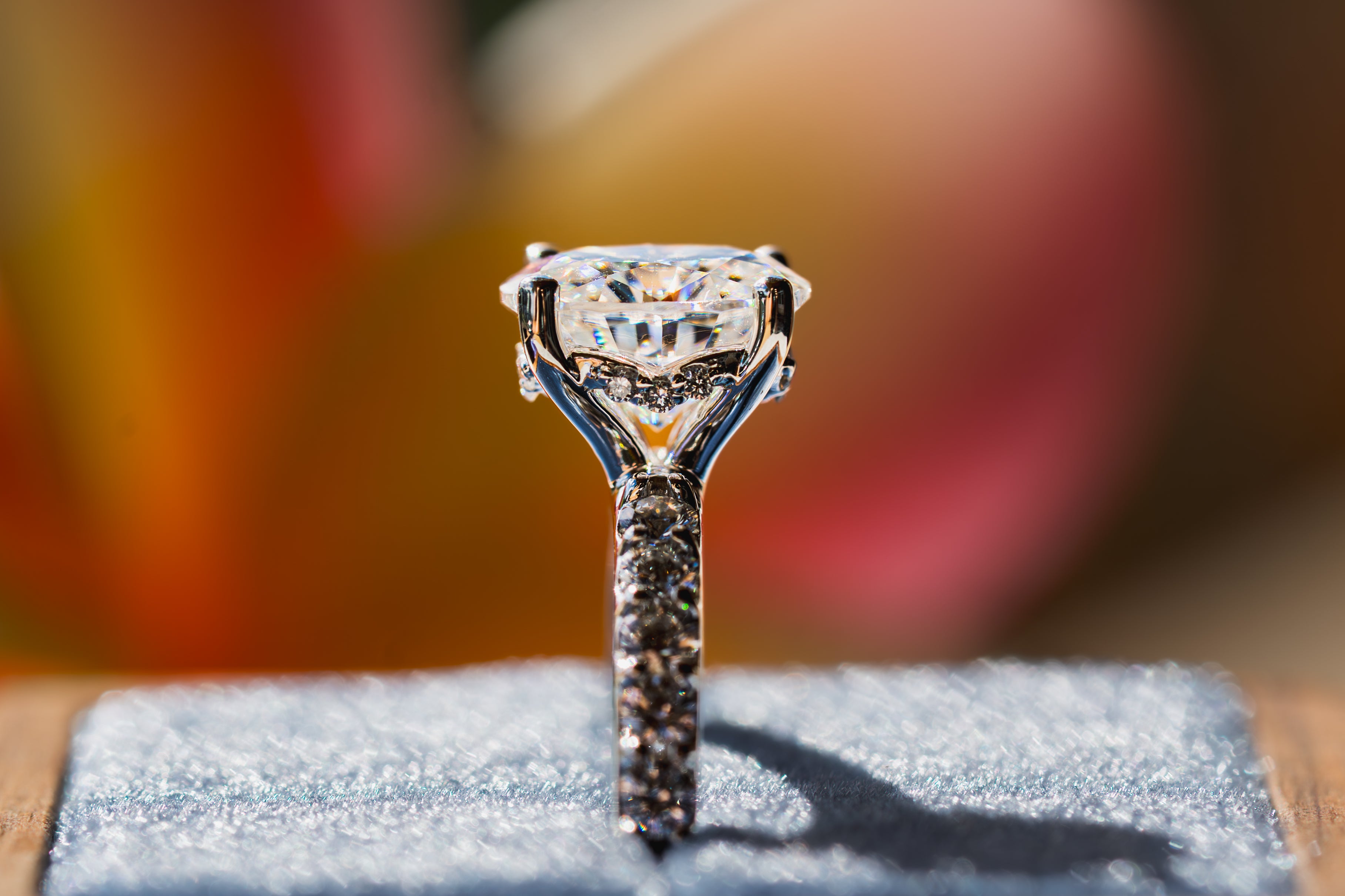 Custom Oval Accented Diamond Engagement Ring