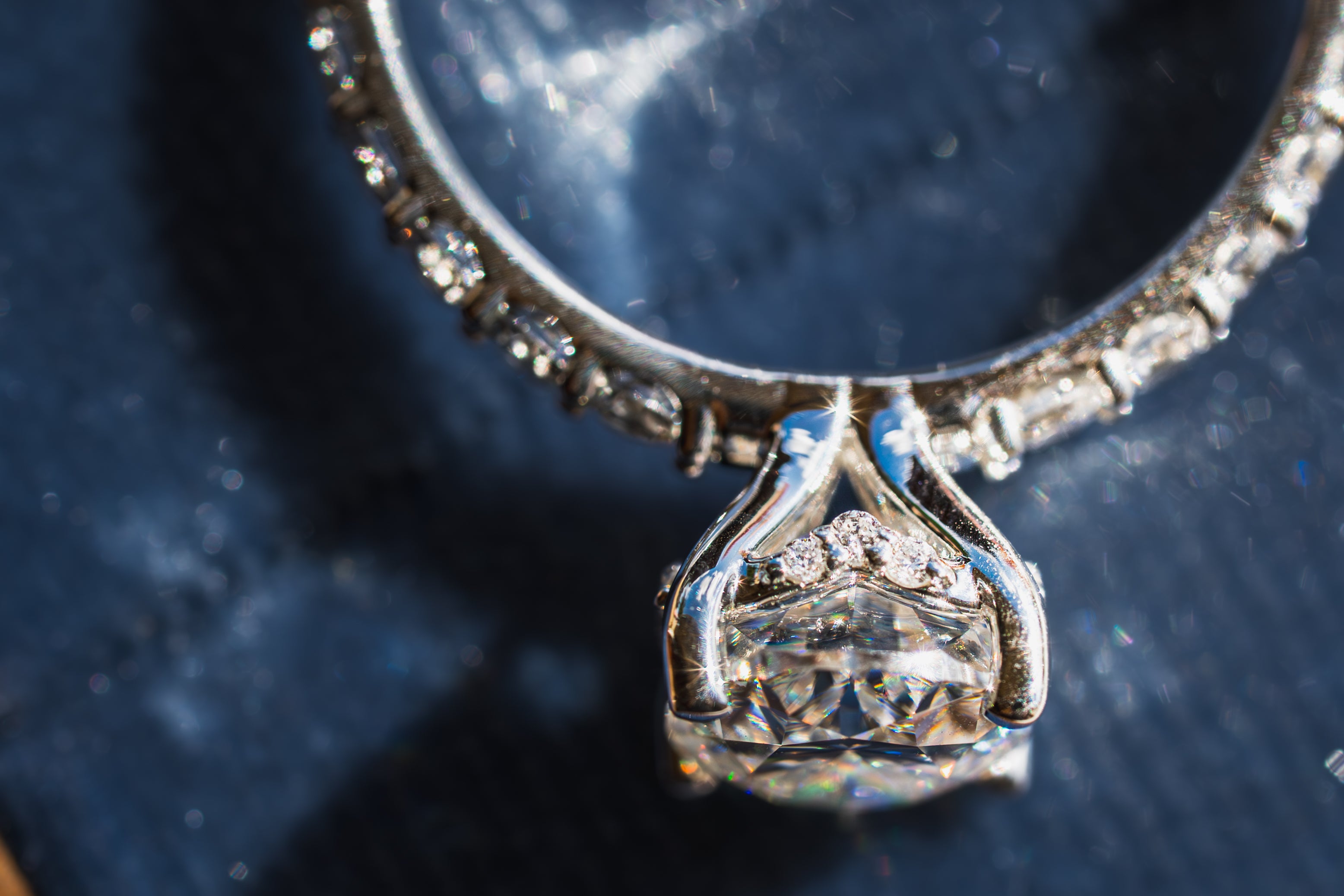 Custom Oval Accented Diamond Engagement Ring