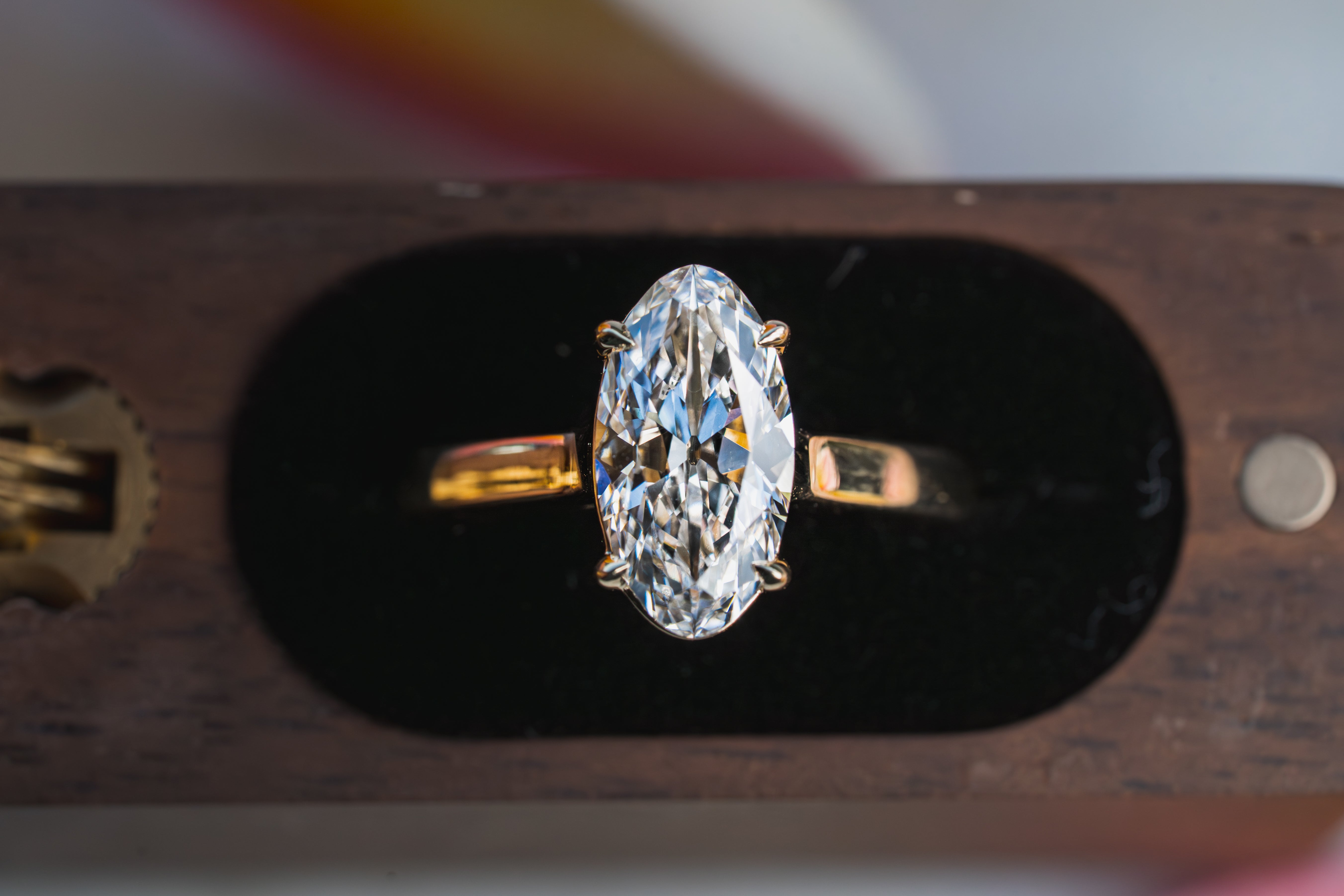 Custom Elongated Oval Solitaire Engagement Ring