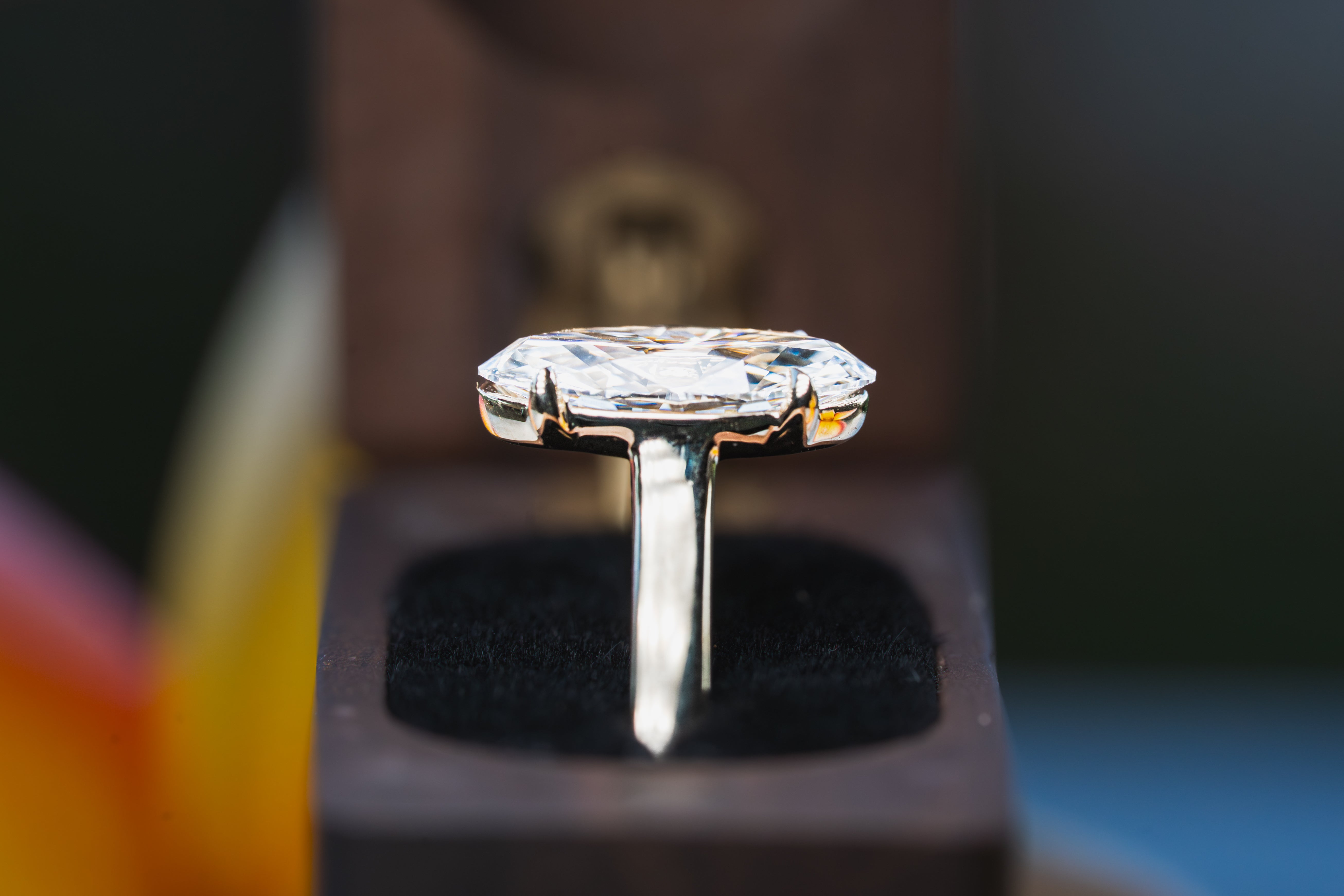 Custom Elongated Oval Solitaire Engagement Ring