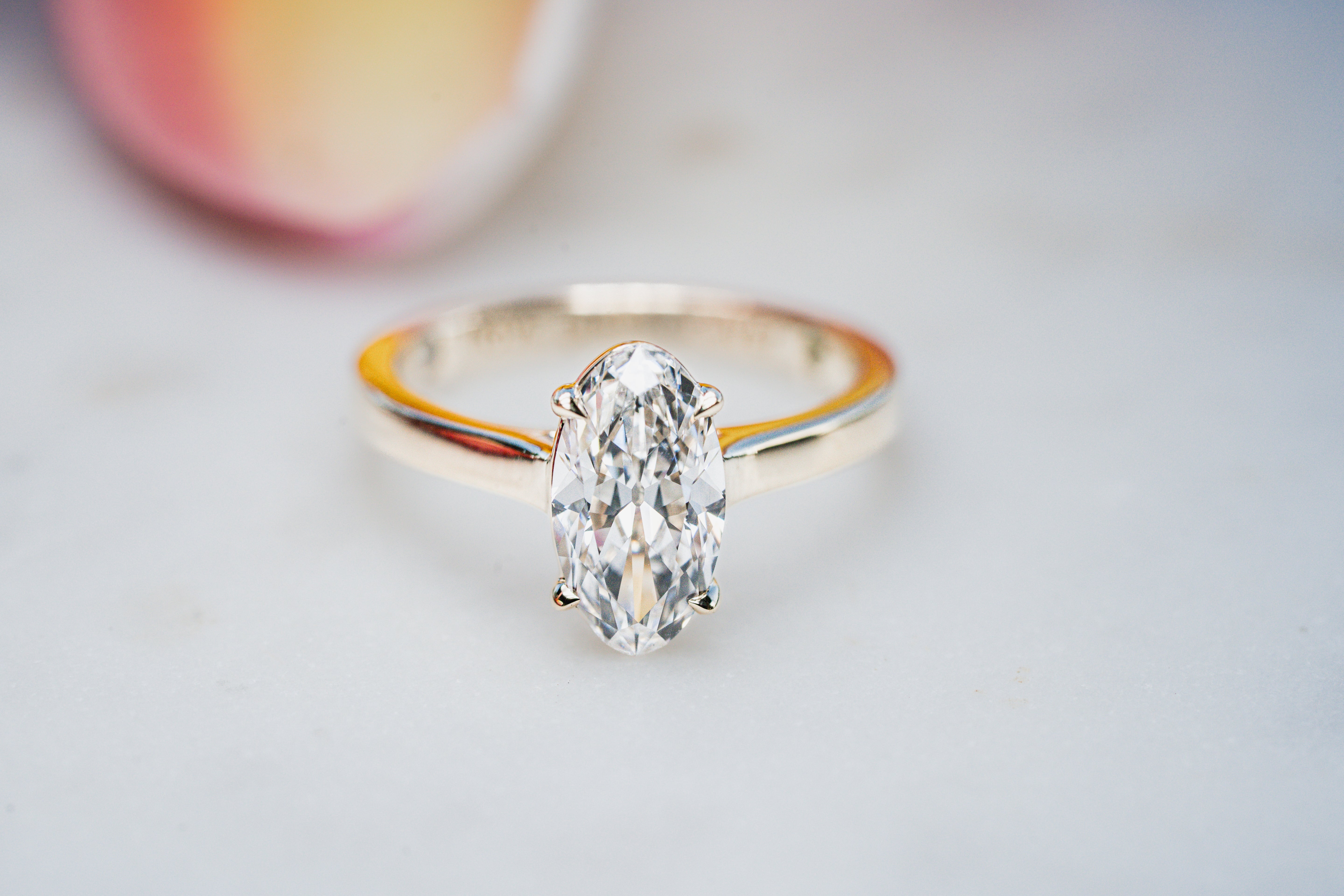 Custom Elongated Oval Solitaire Engagement Ring