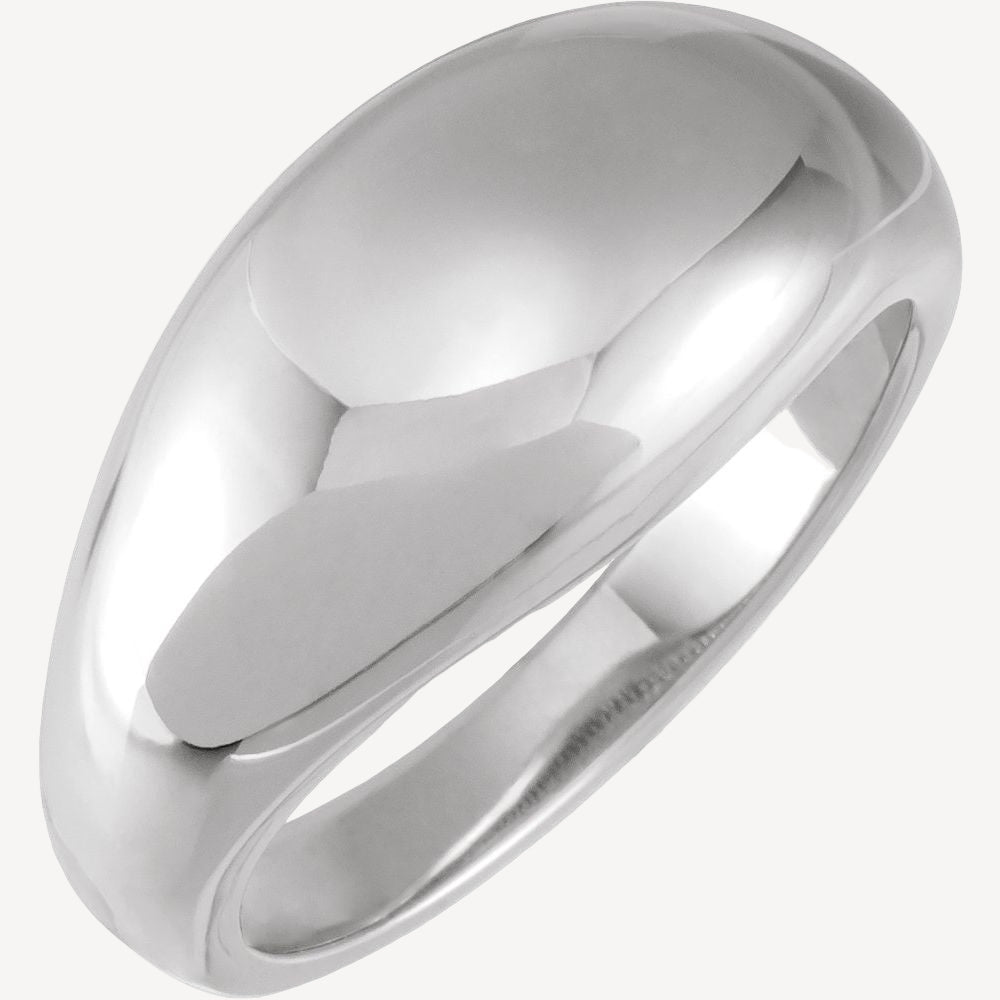 Silver ring on a white background