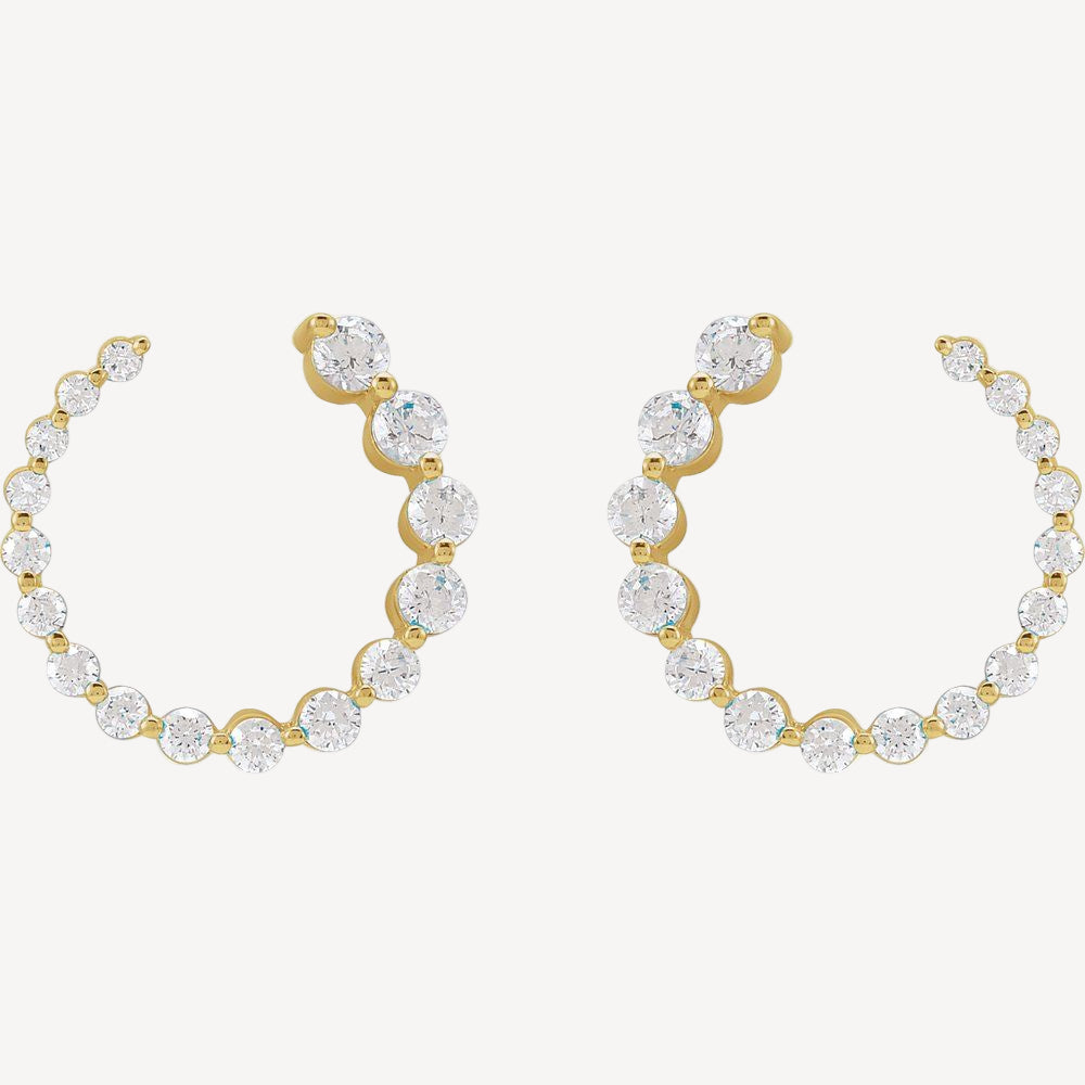 Diamond Front Back Earrings