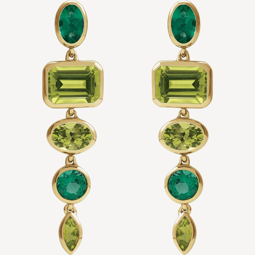 Peridot & Emerald Dangle Earrings