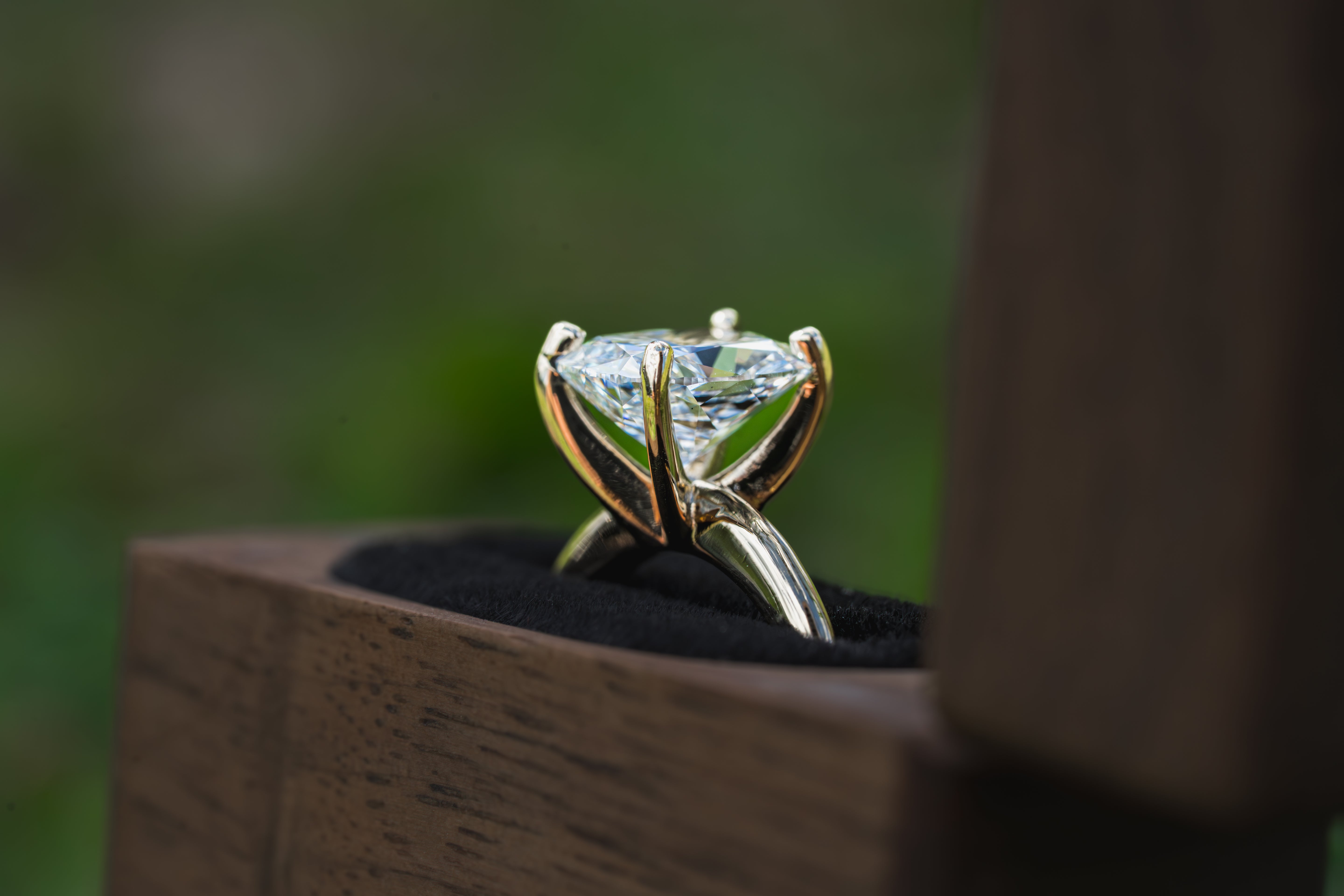 Custom Elongated Cushion Cut Solitaire Engagement Ring