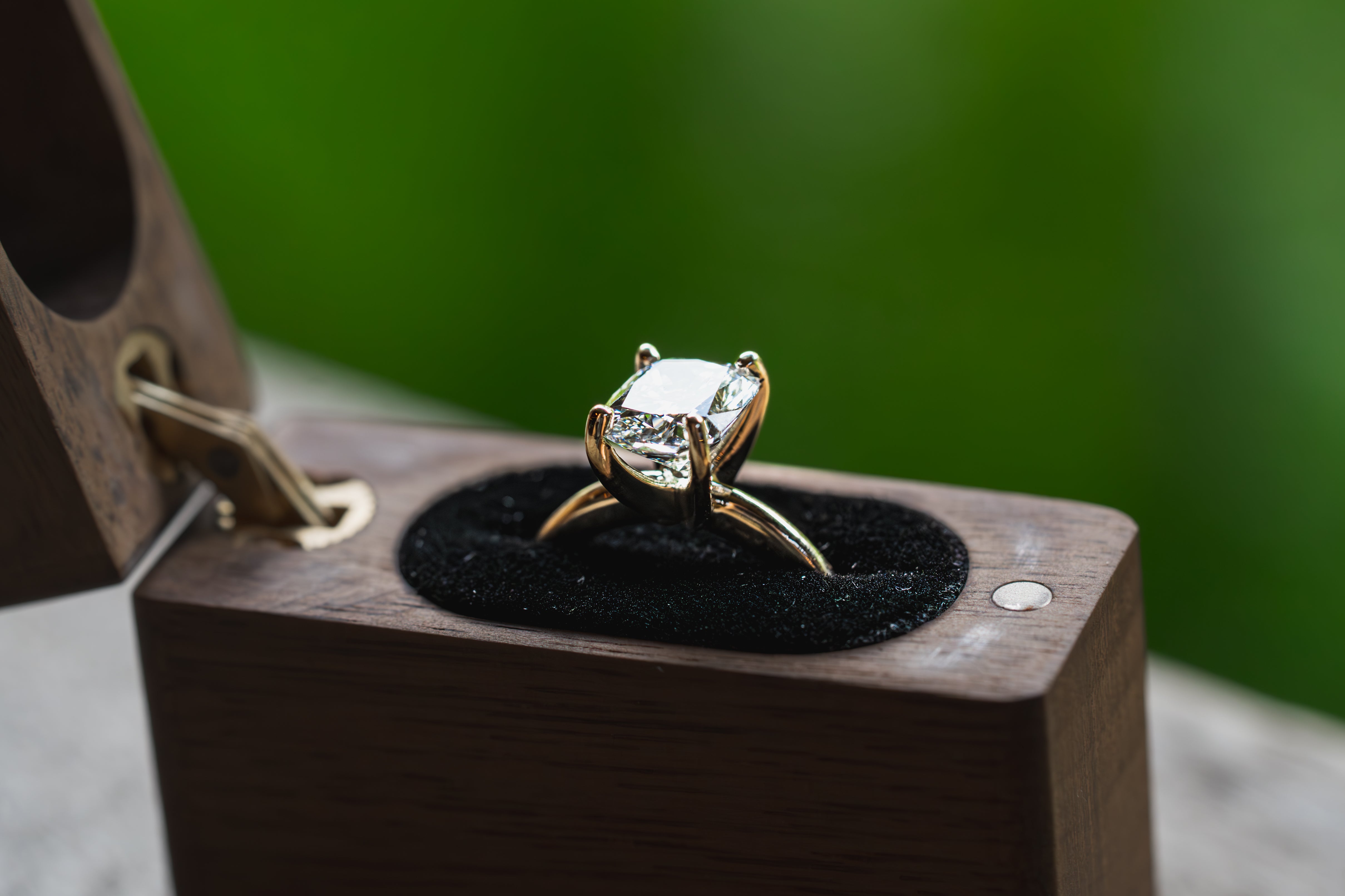 Custom Elongated Cushion Cut Solitaire Engagement Ring