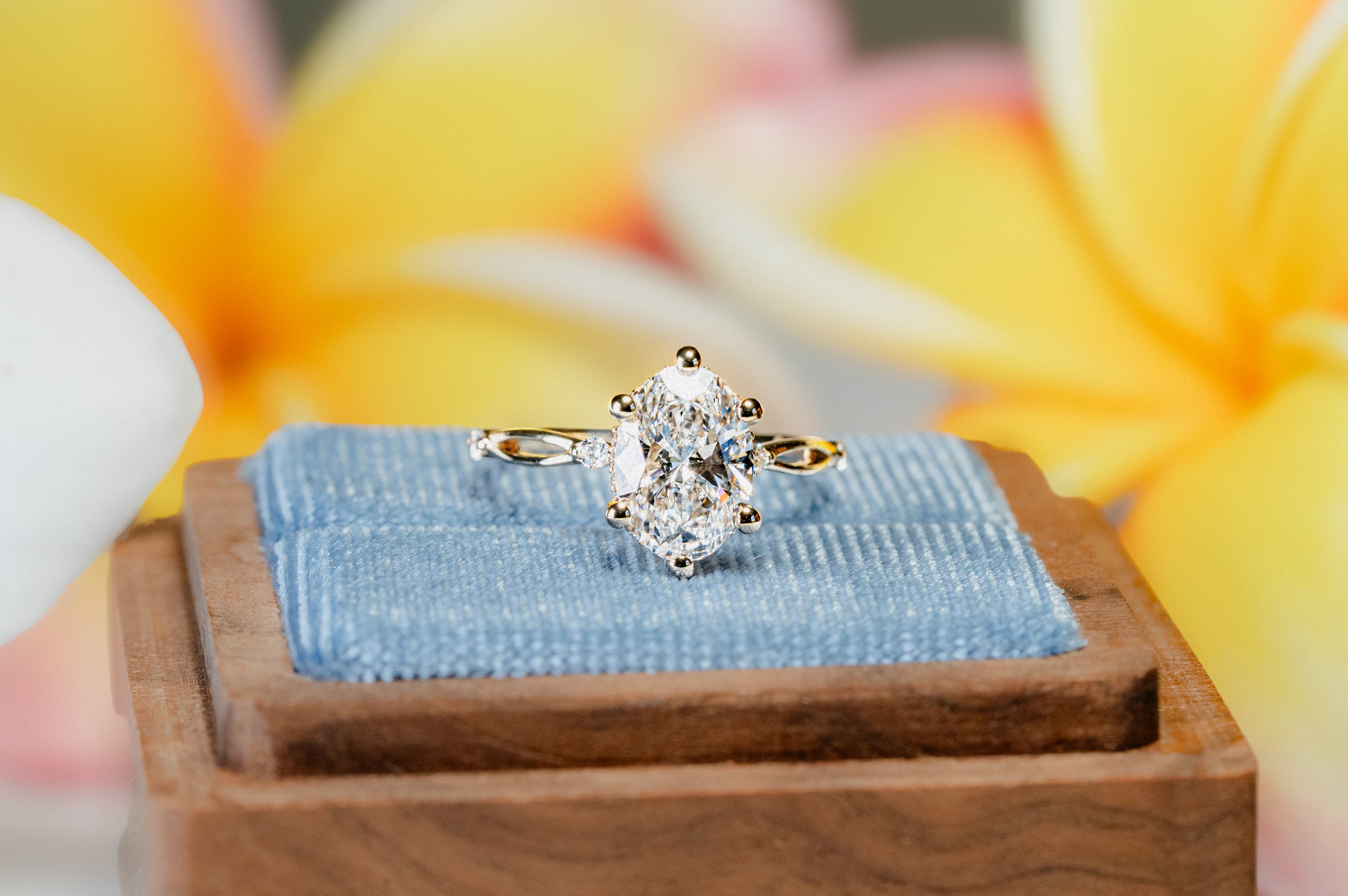 Custom Open Loop Diamond Engagement Ring with Peekaboo His & Hers Birthstones