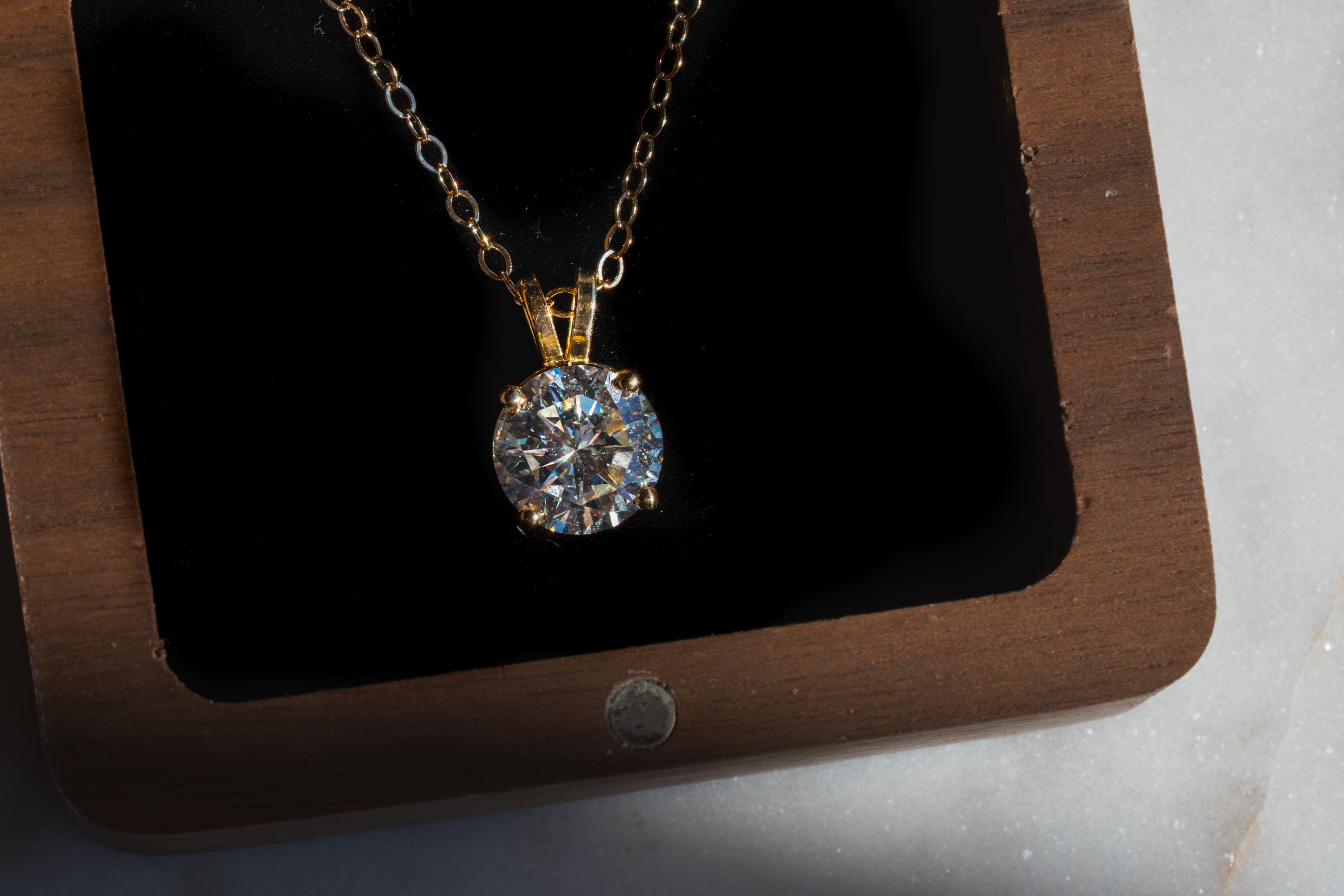 Custom Redesigned 3.6 Carat Diamond Pendant and Chain with Extender