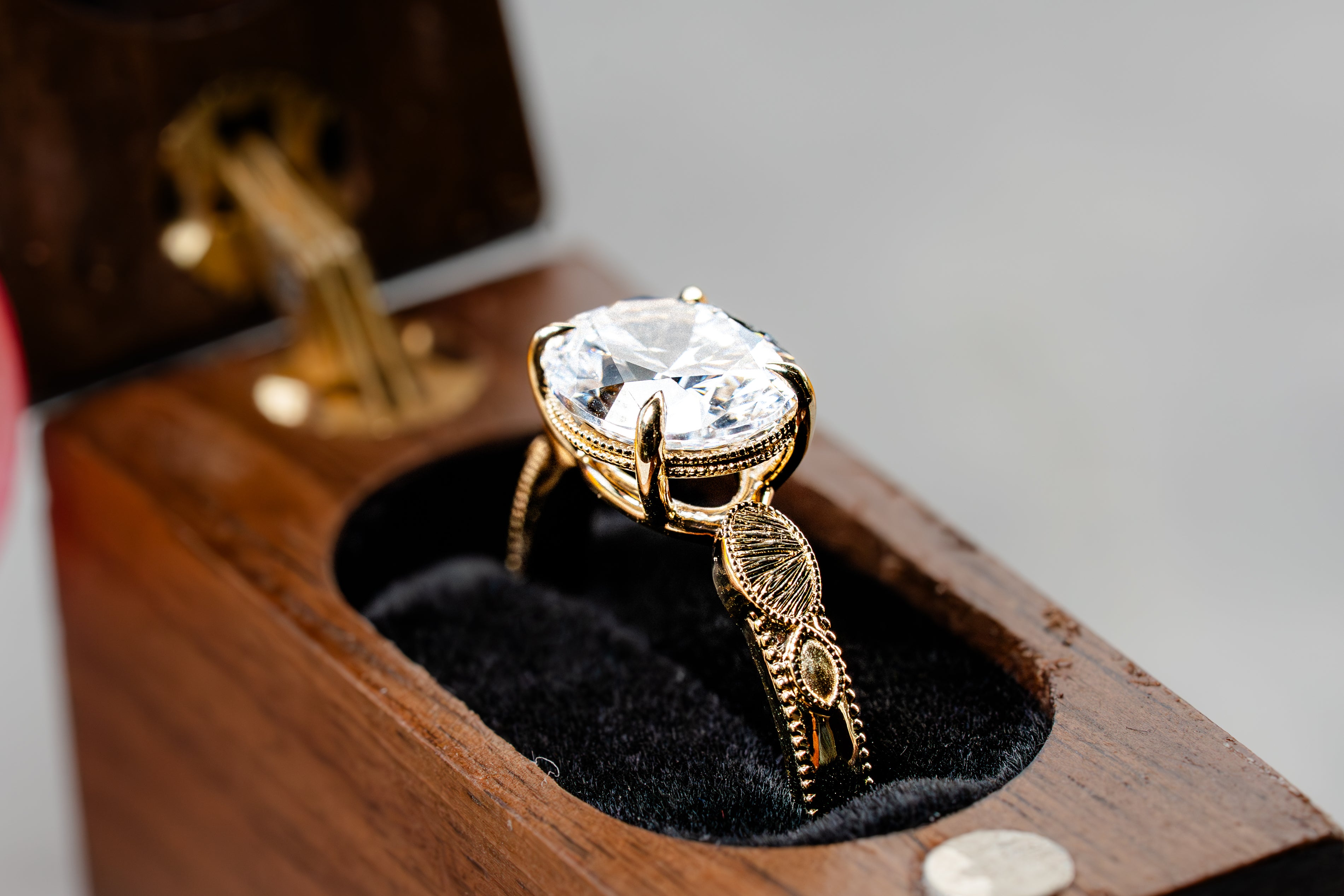 Custom Engraved Island Inspired Engagement Ring
