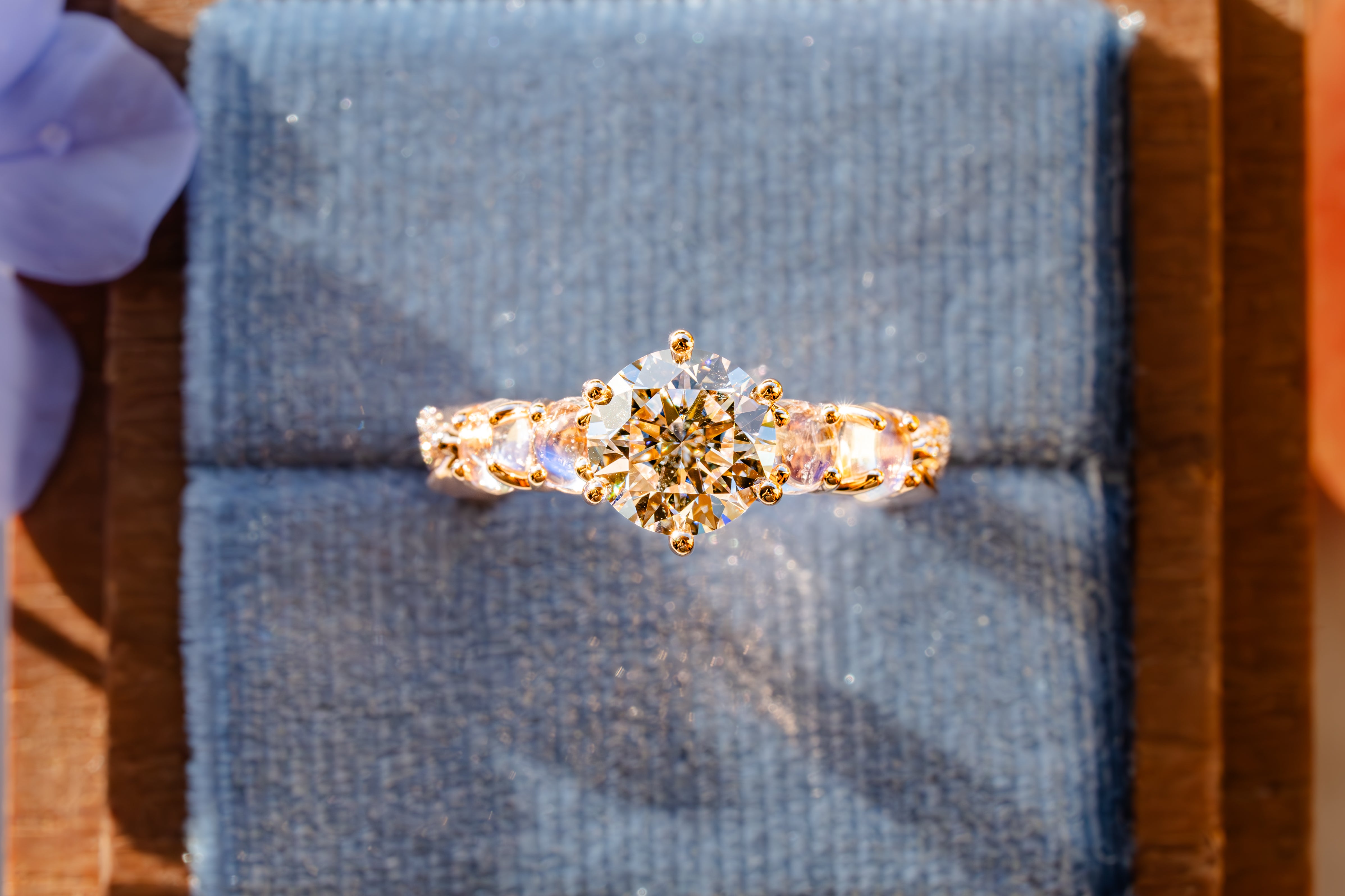 Custom Moonstone Engagement Ring