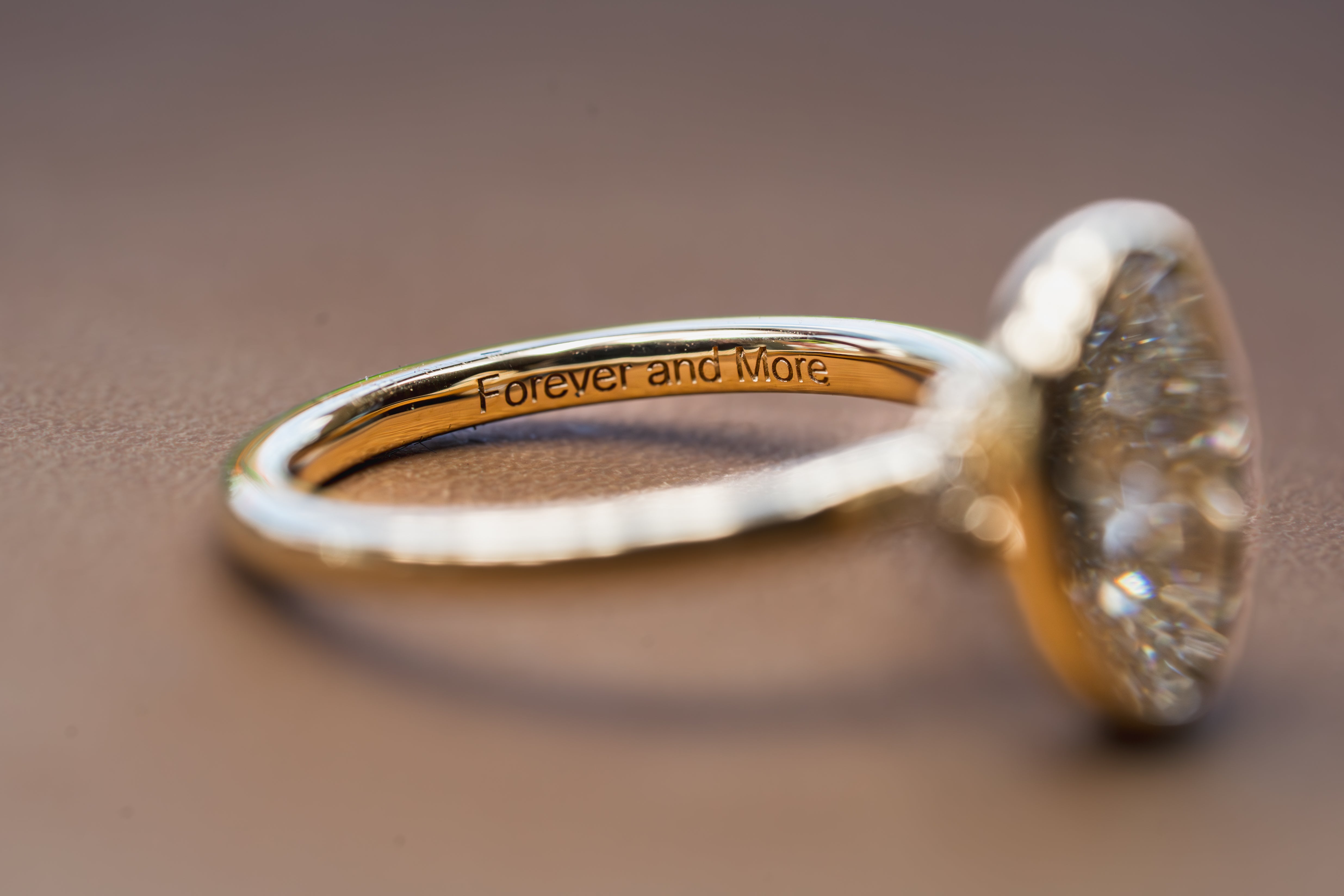 Custom Diamond Collar Bezel Set Engagement Ring