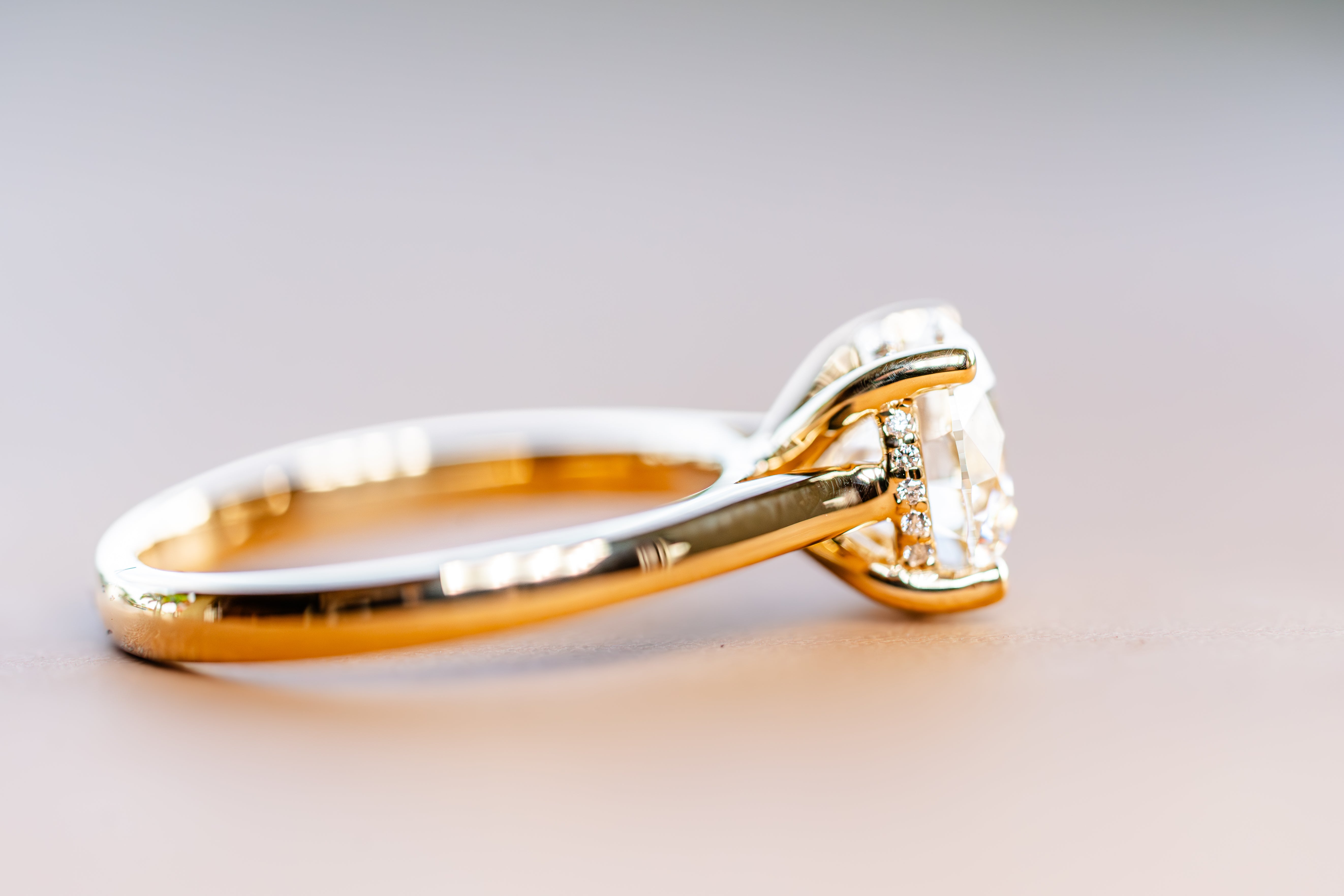 Custom Round Diamond Hidden Halo Engagement Ring