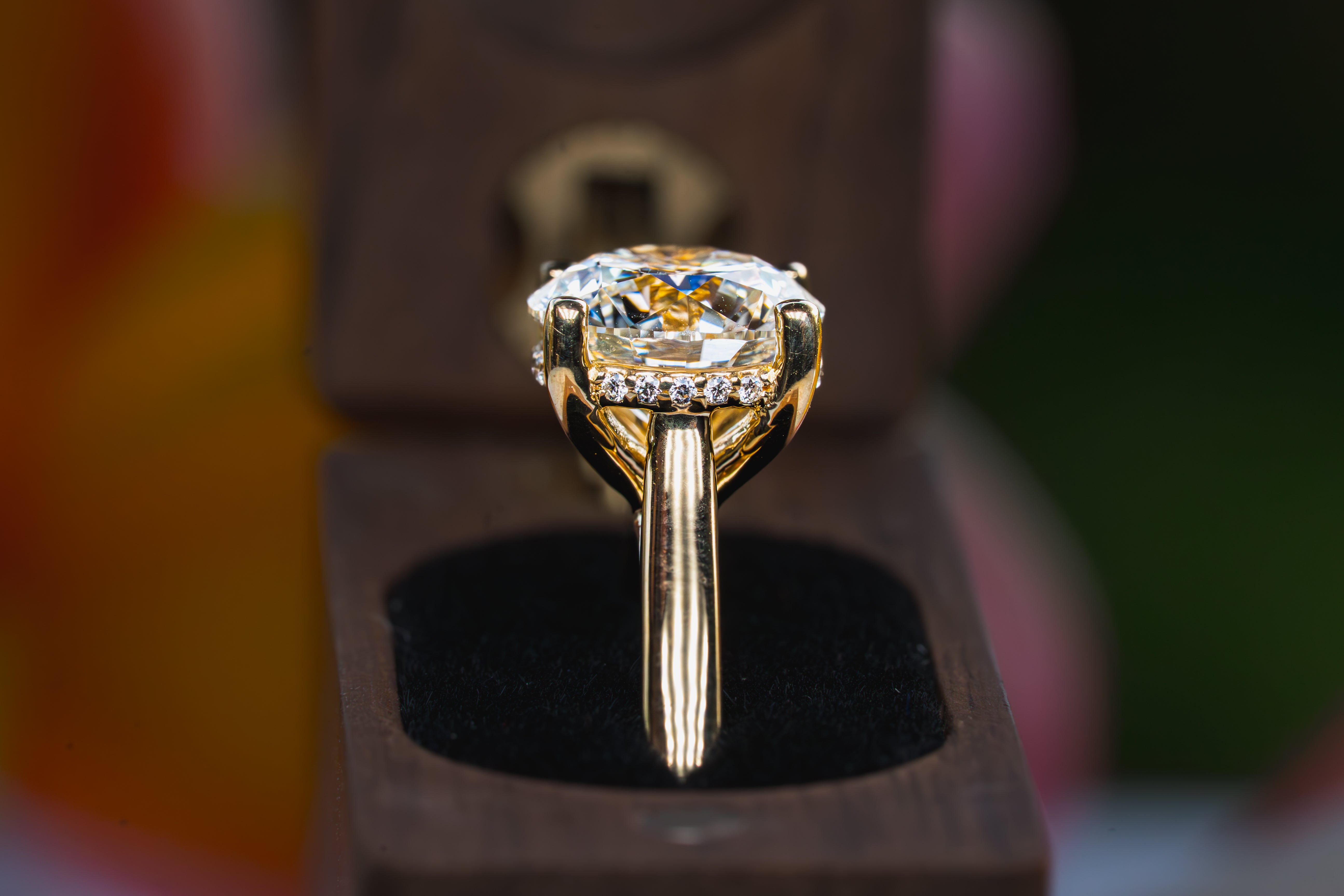 Custom Round Diamond Hidden Halo Engagement Ring