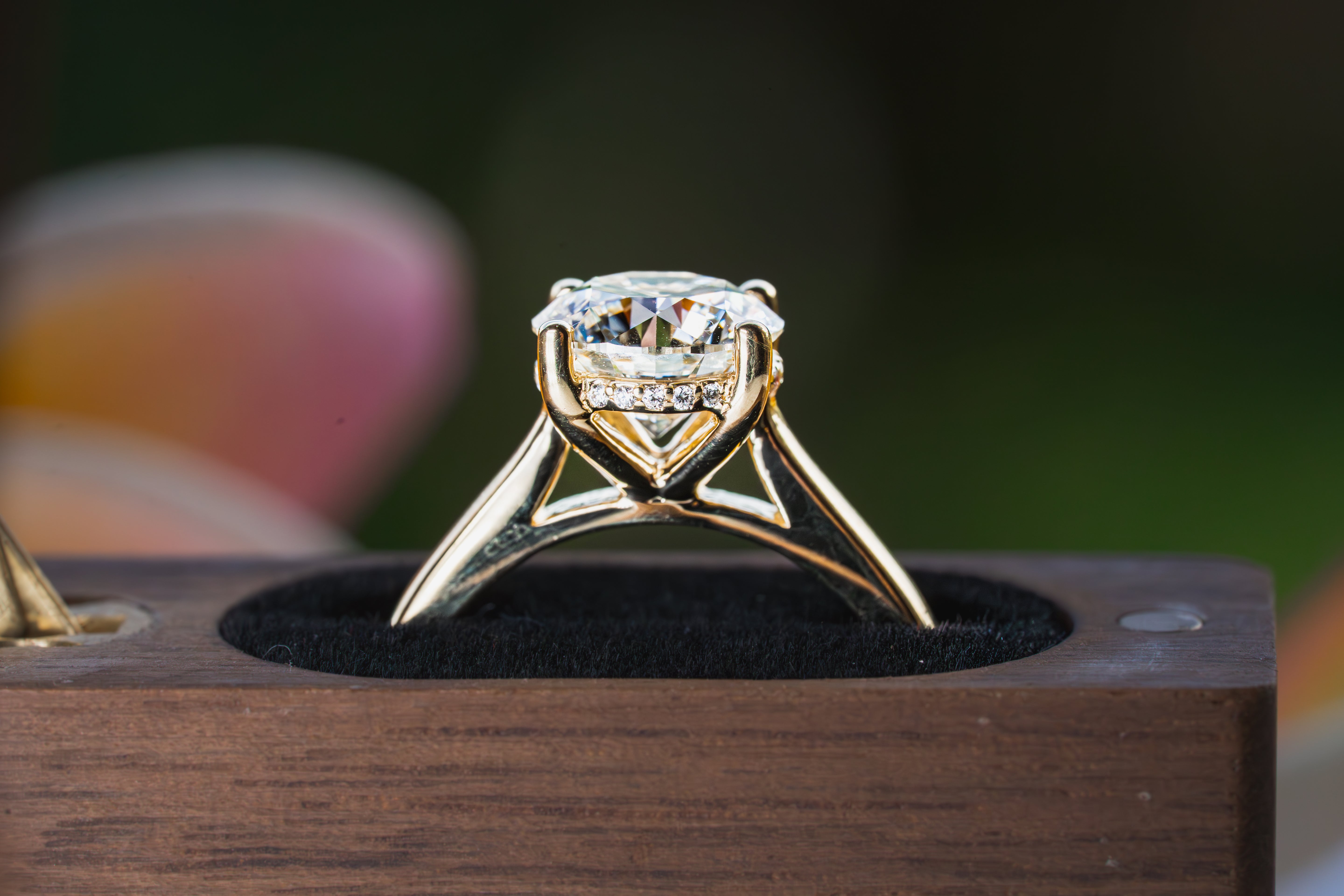 Custom Round Diamond Hidden Halo Engagement Ring