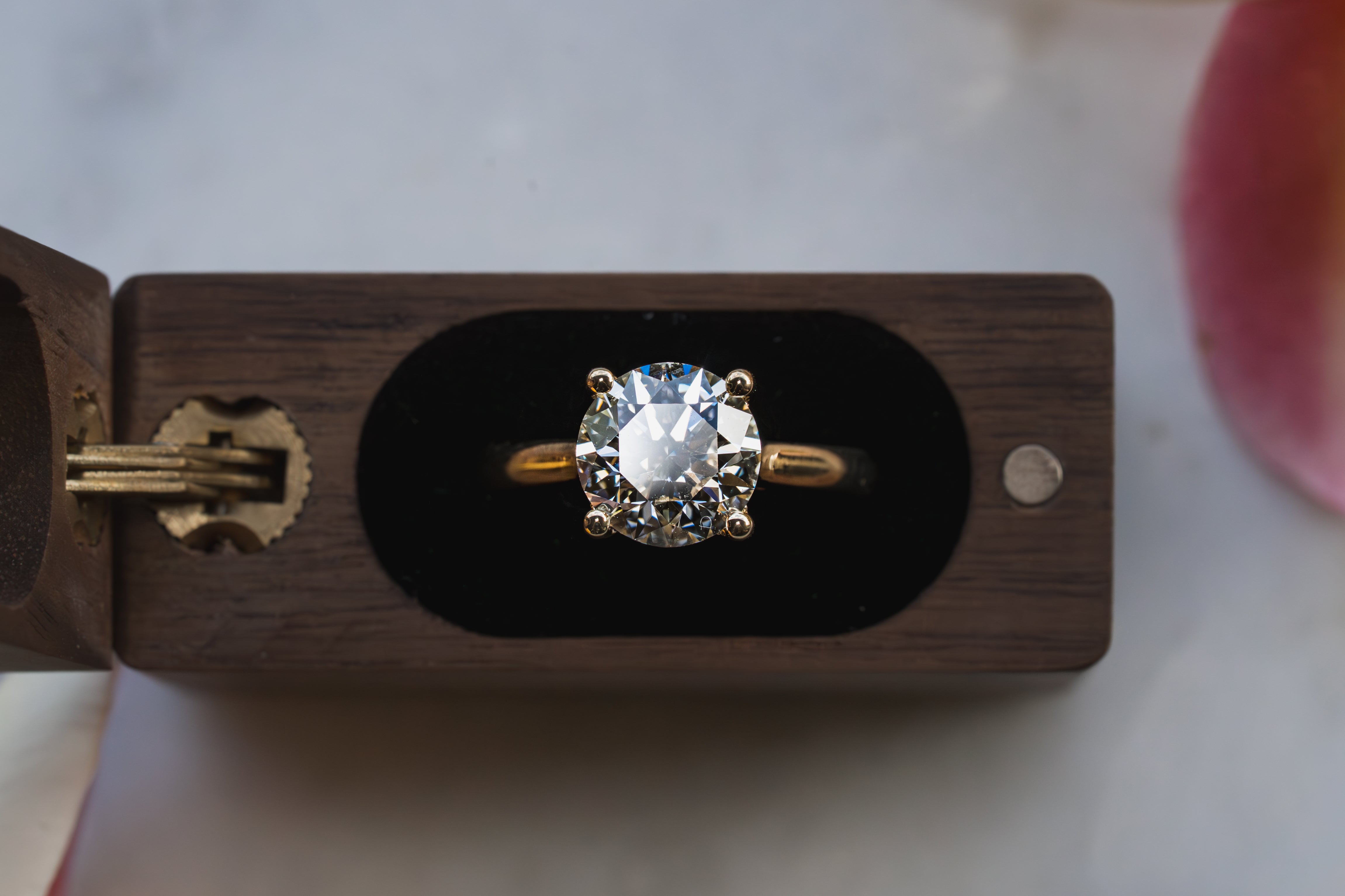 Custom Round Diamond Hidden Halo Engagement Ring