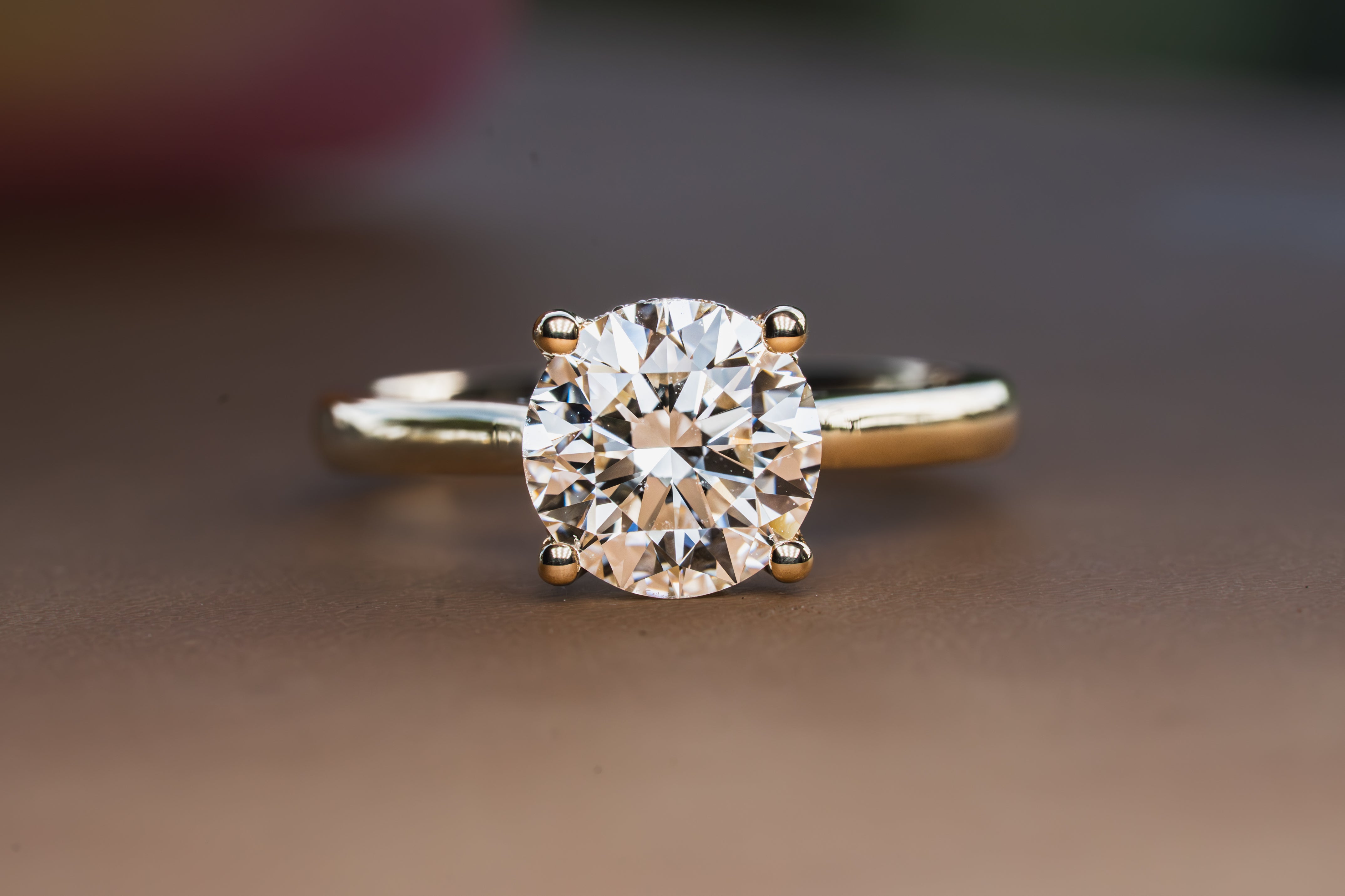 Custom Round Diamond Hidden Halo Engagement Ring
