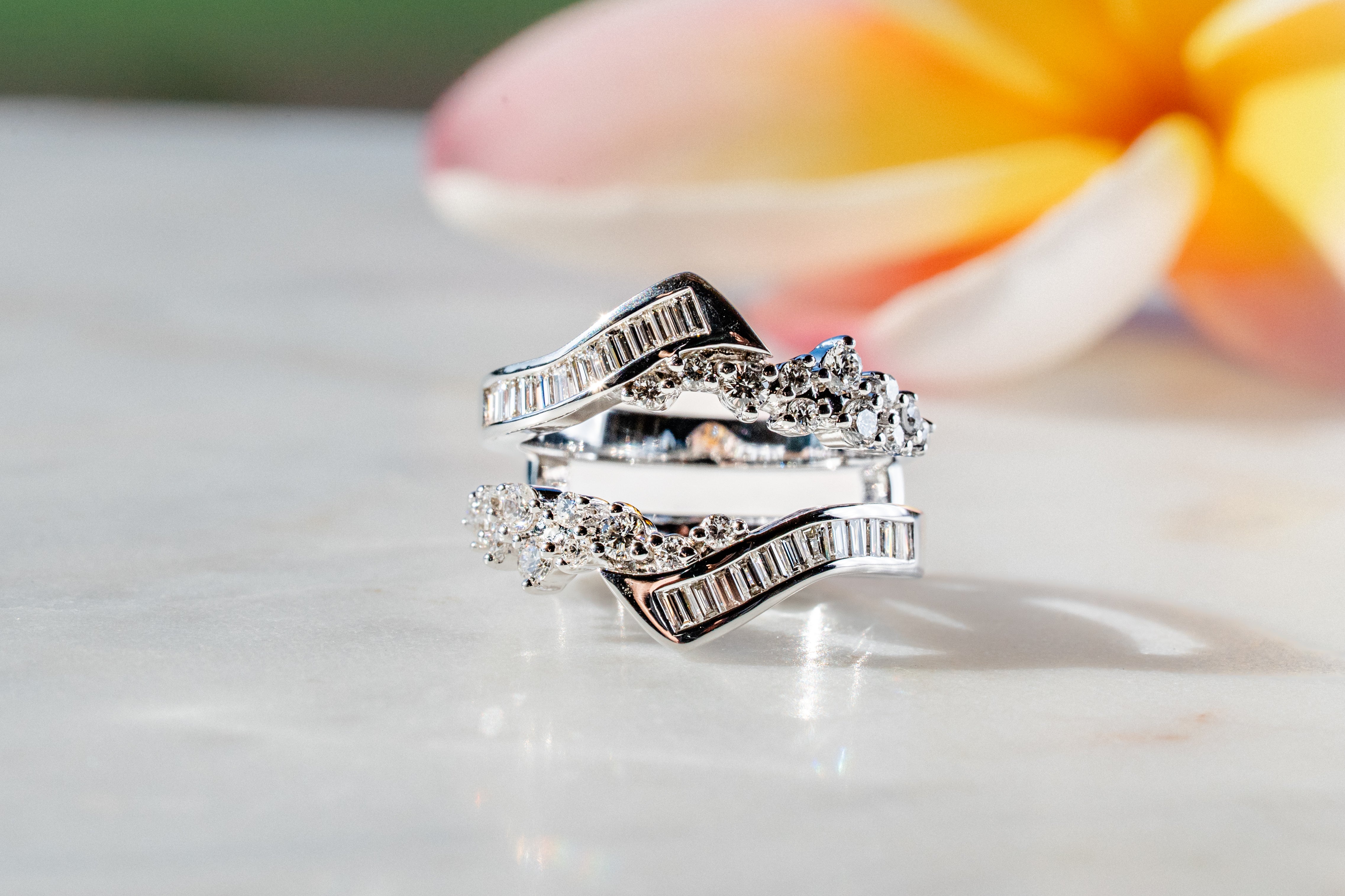 Custom White Wash Diamond Ring Guard