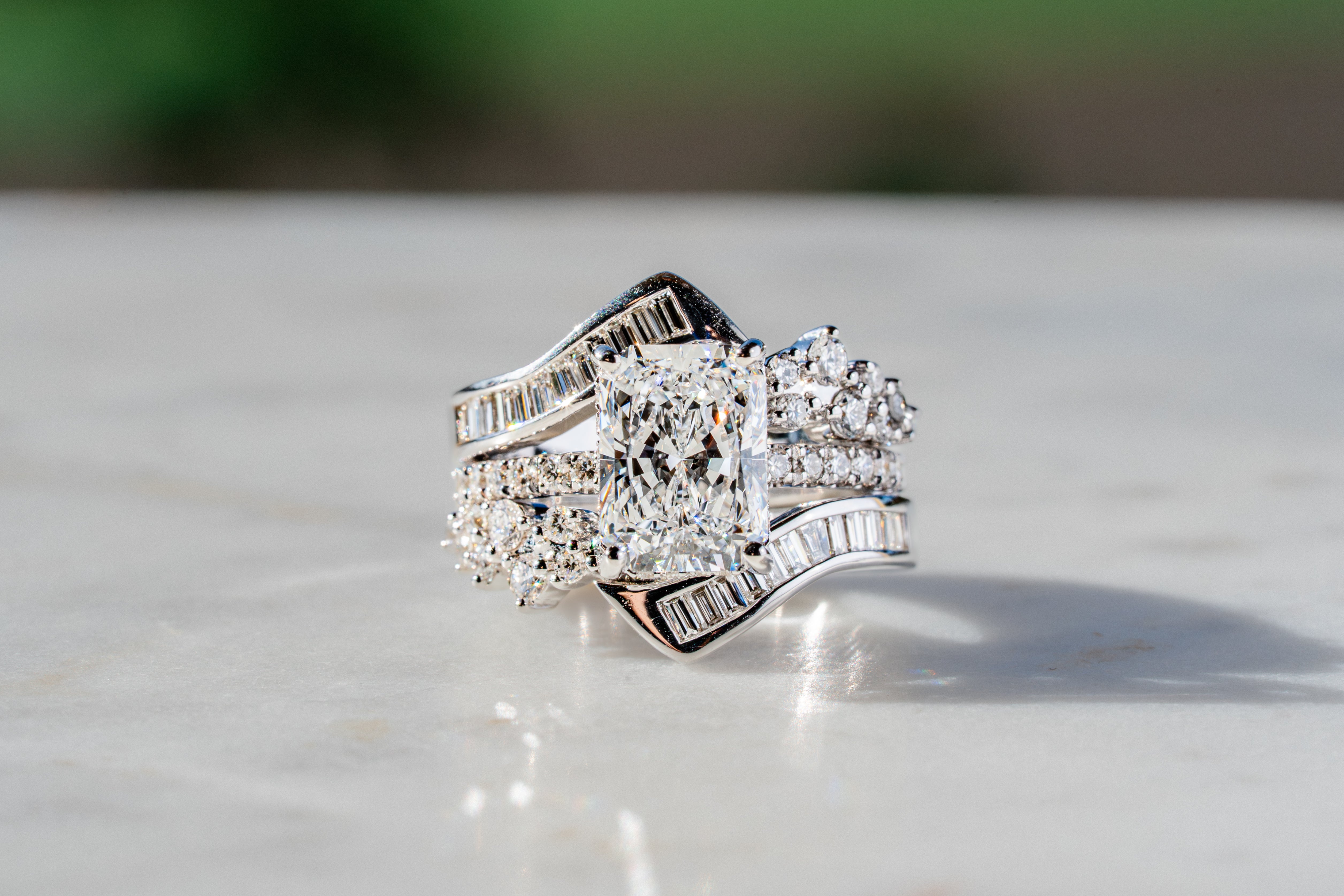 Custom White Wash Diamond Ring Guard