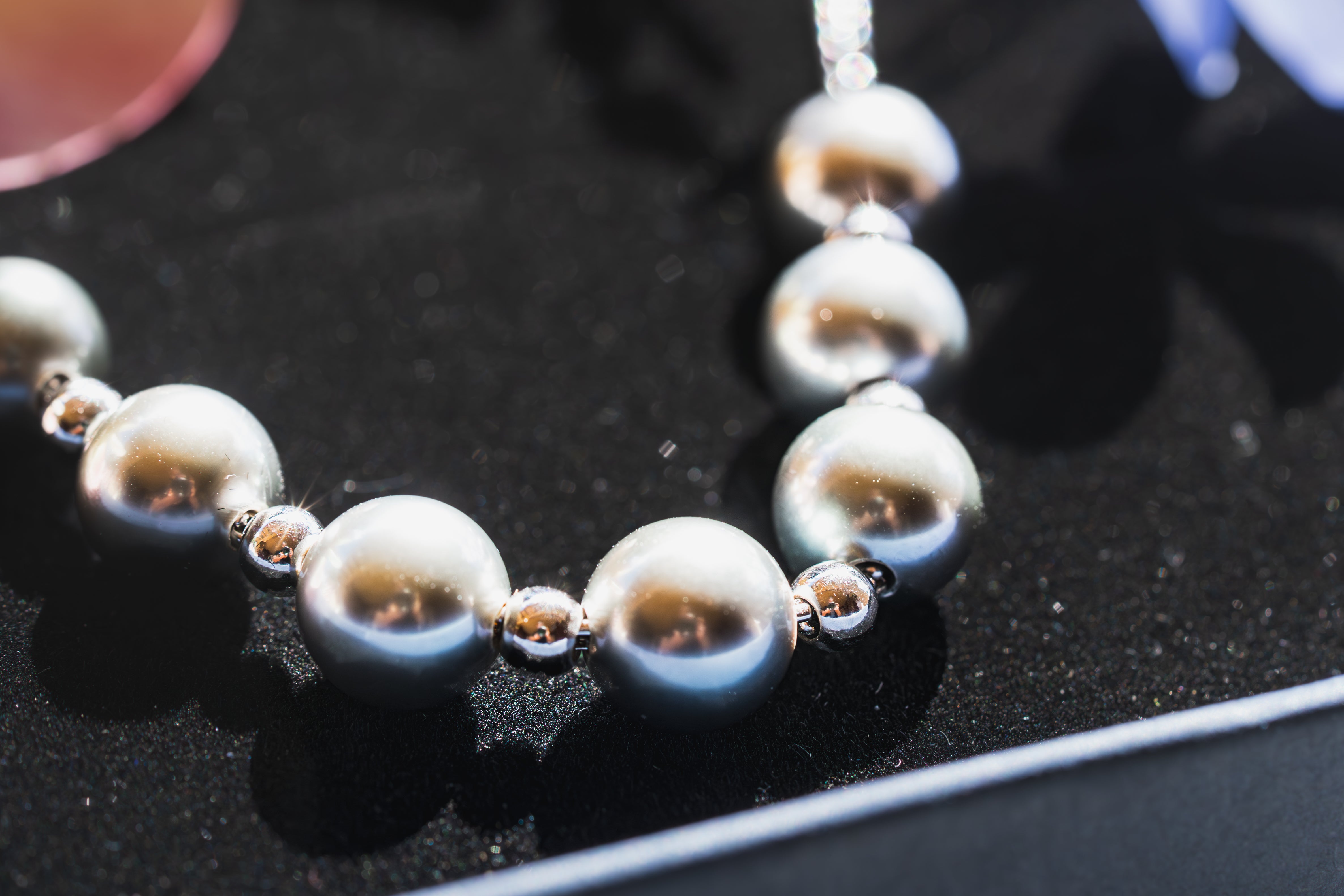 Custom Large Tahitian Pearl & White Gold Strand
