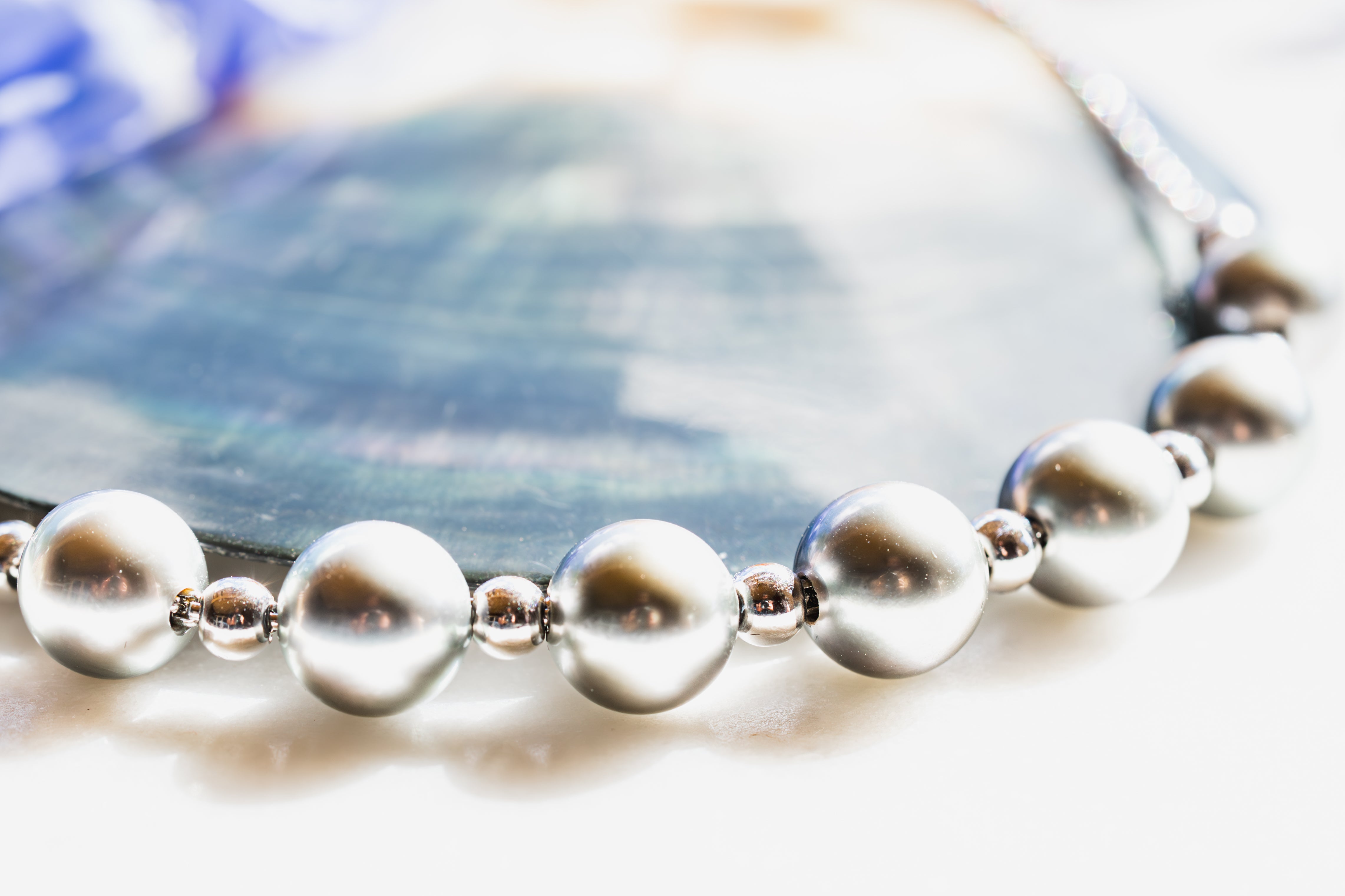Custom Large Tahitian Pearl & White Gold Strand