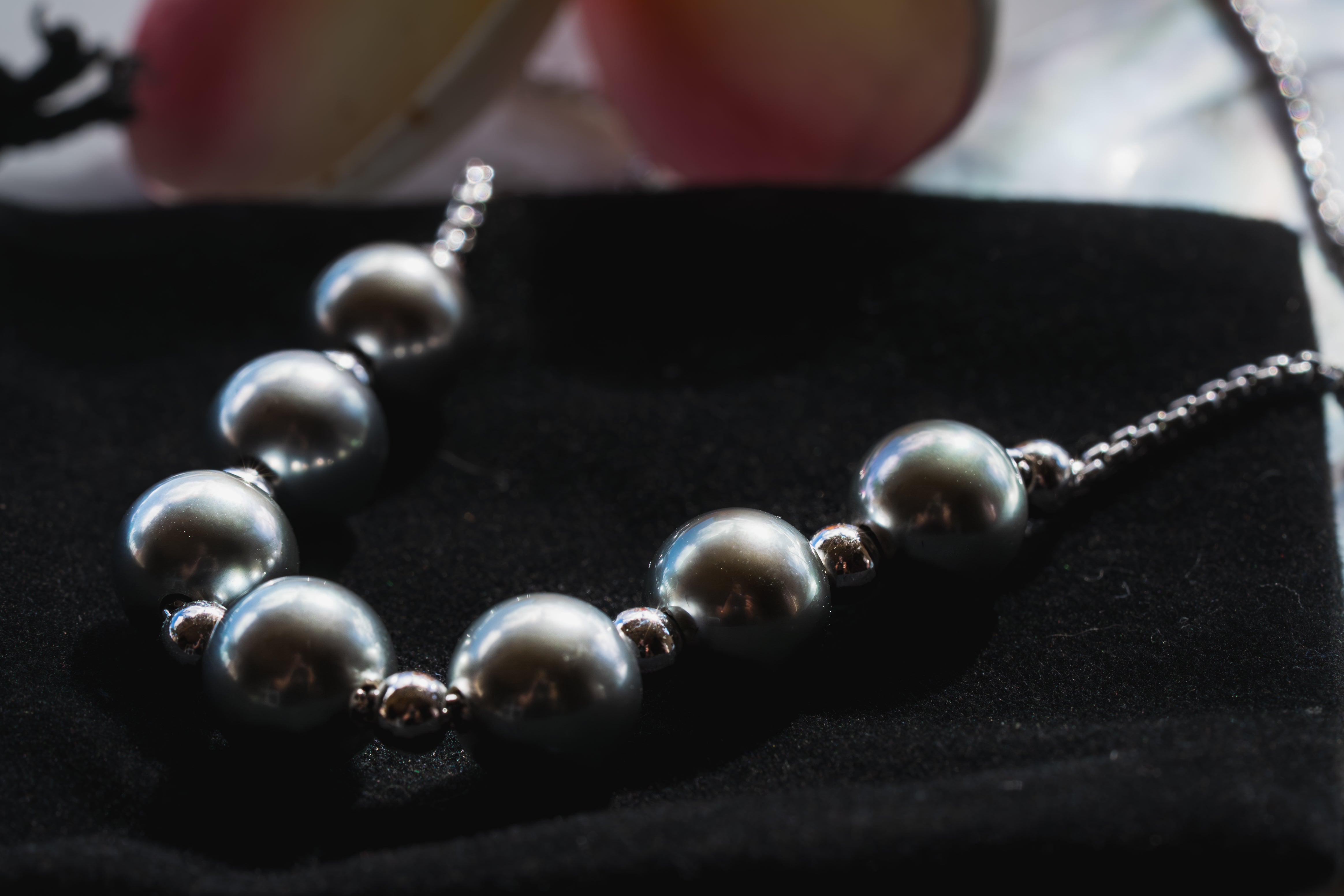 Custom Large Tahitian Pearl & White Gold Strand
