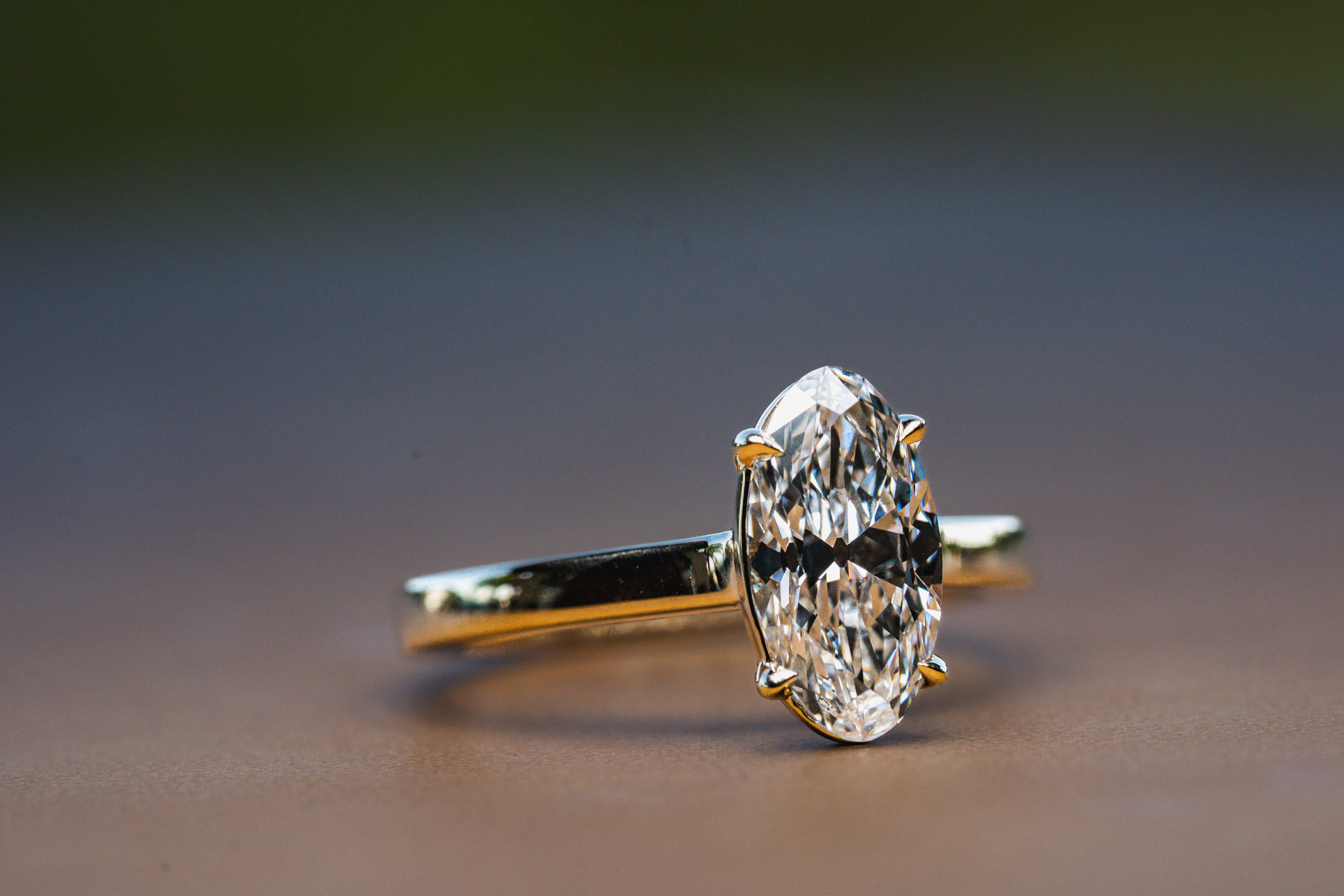 Custom Elongated Oval Solitaire Engagement Ring