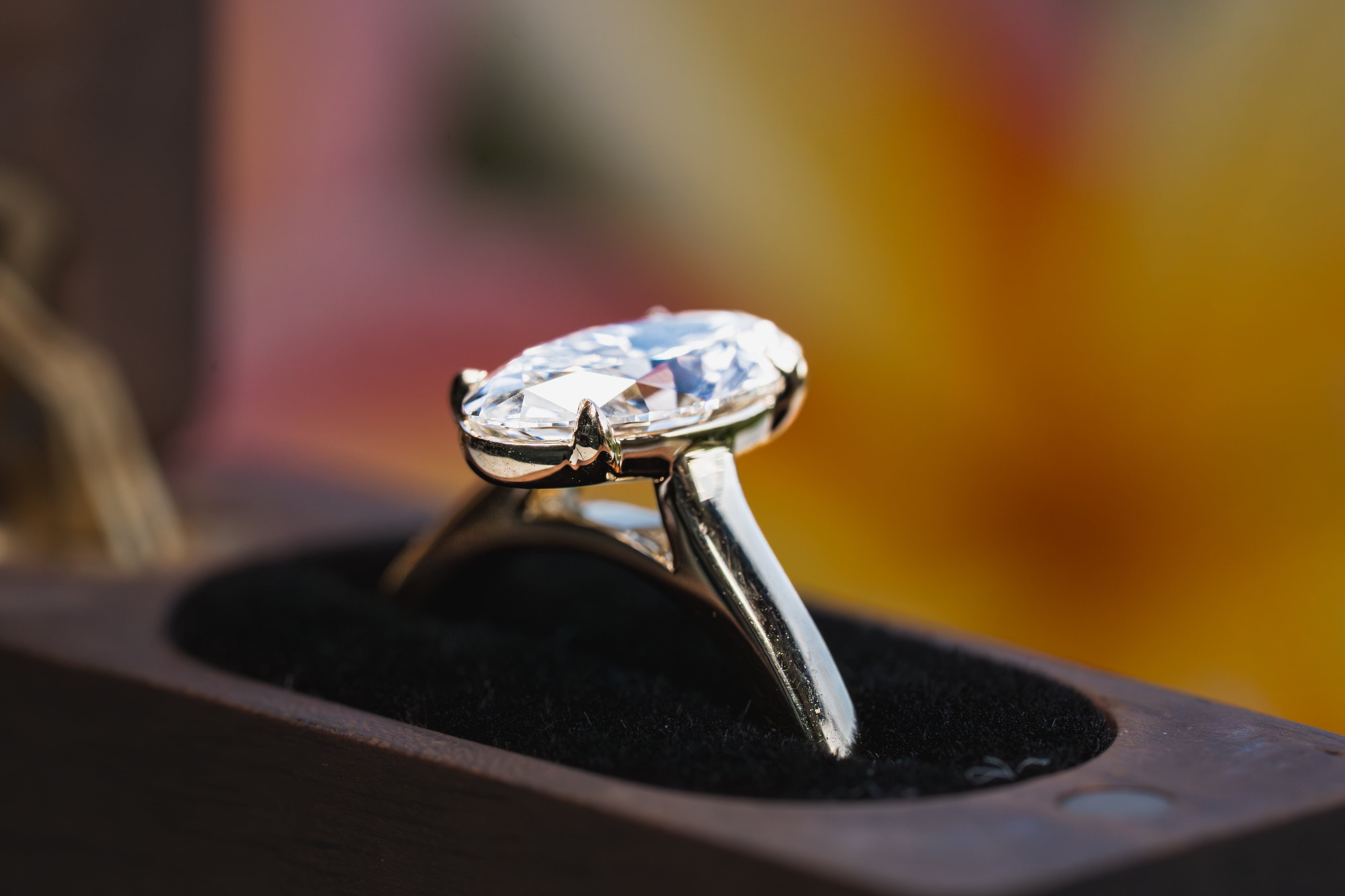 Custom Elongated Oval Solitaire Engagement Ring